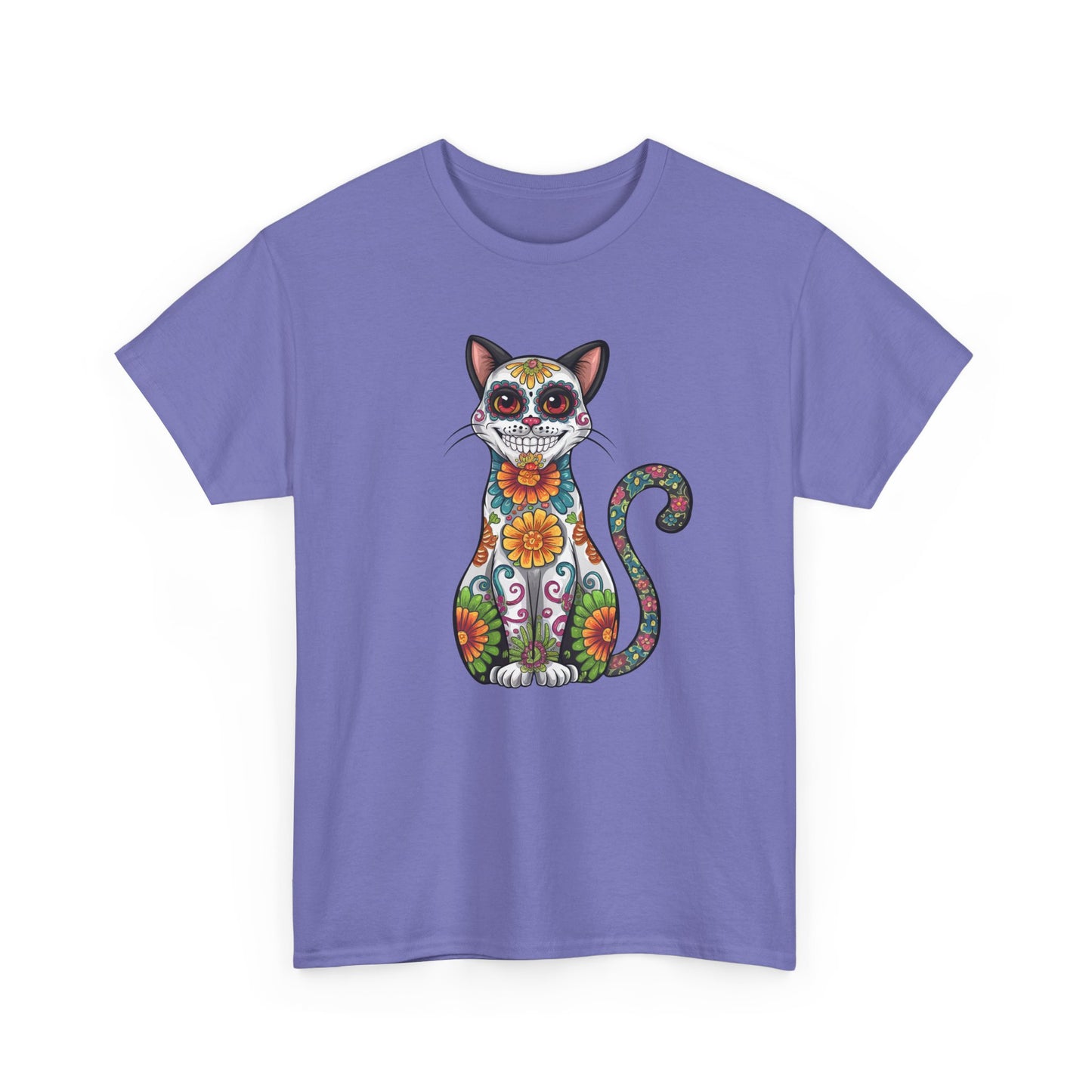 Sugar Skull Cat Tee (Dia de los Muertos Themed)