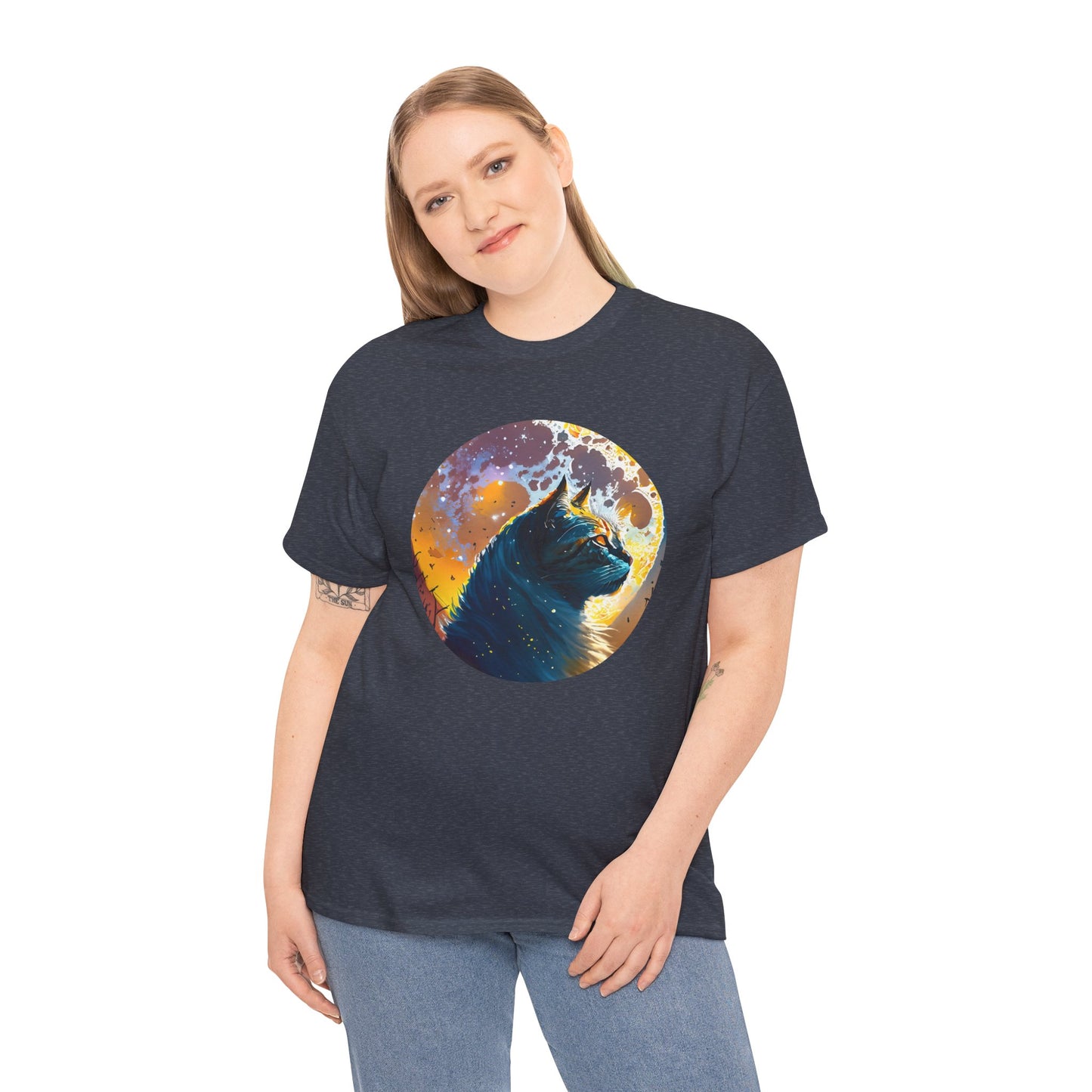 Mystical Black Cat: Enchanted Moonlit Night Tee