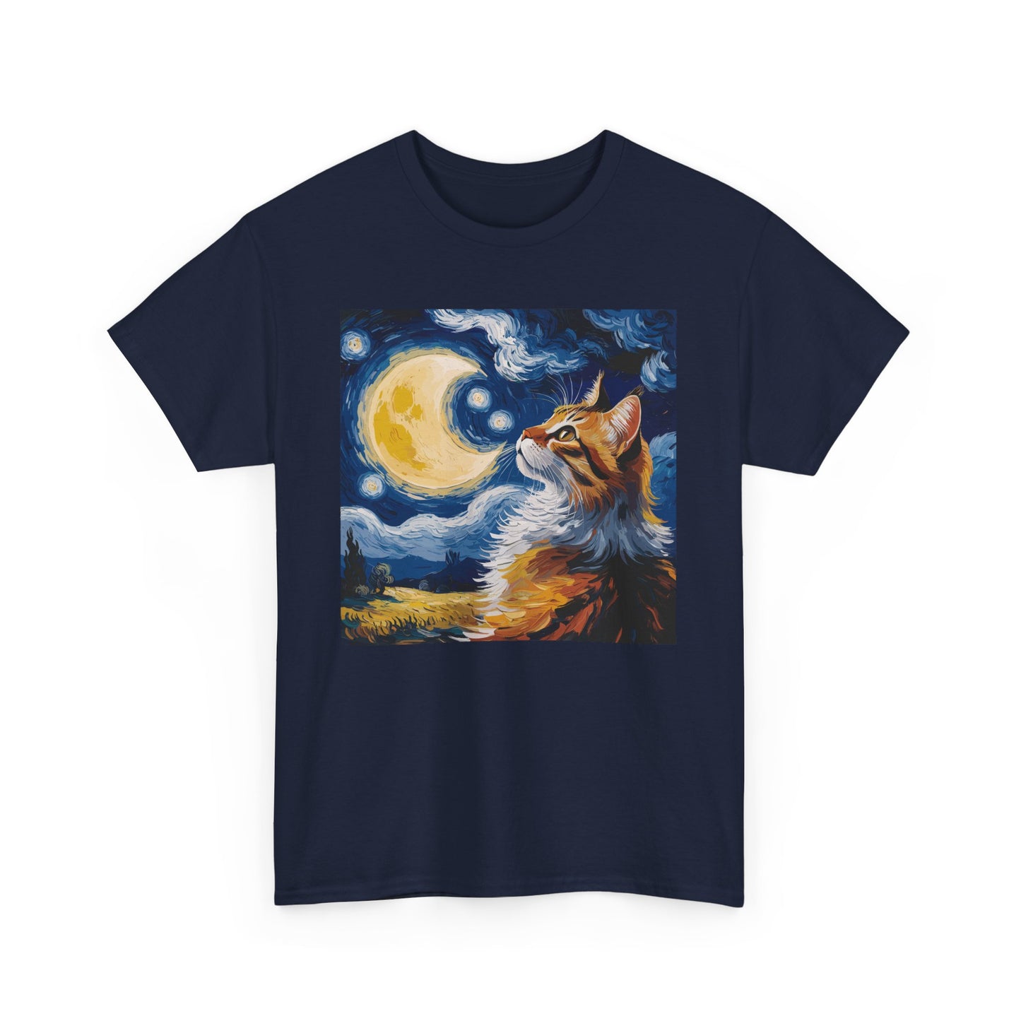 Celestial Feline: Starry Night Dreamscape Tee