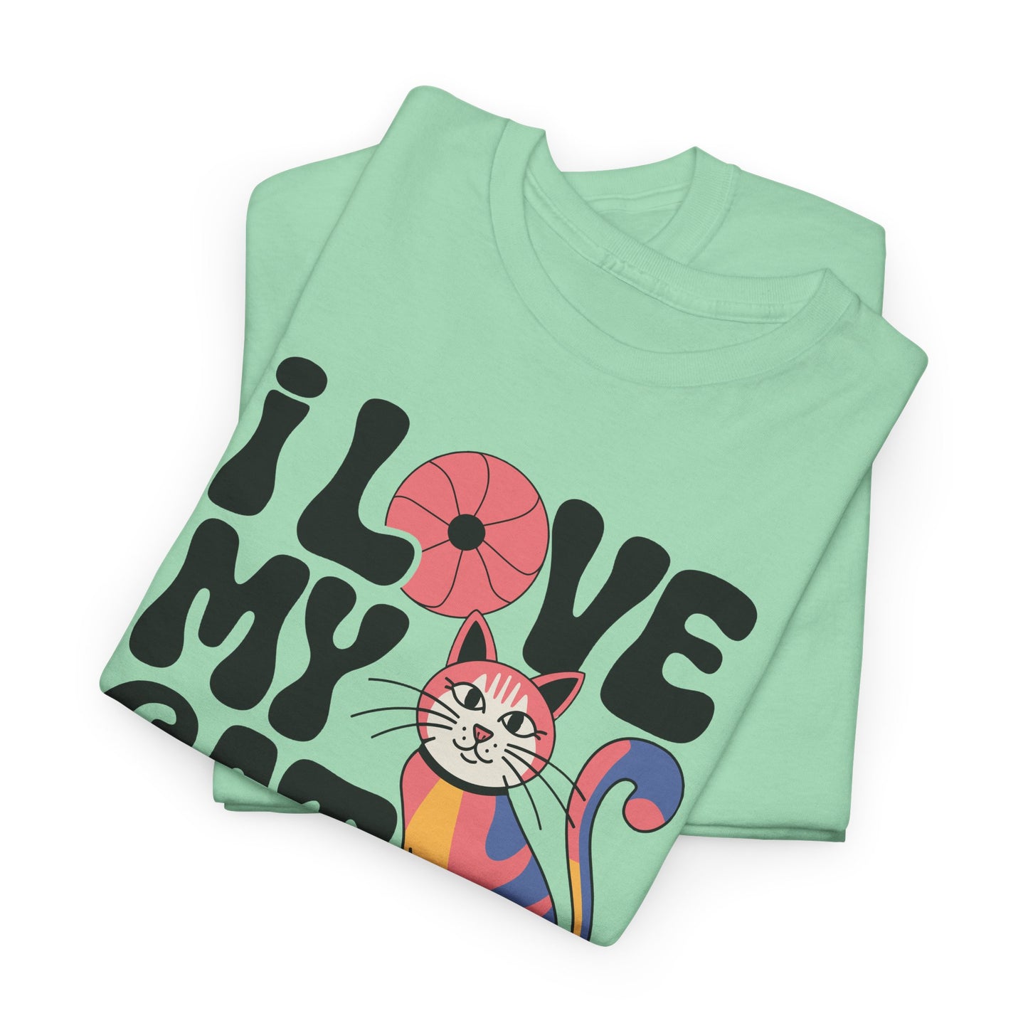 Groovy Love: 1970s Psychedelic Cat Tee