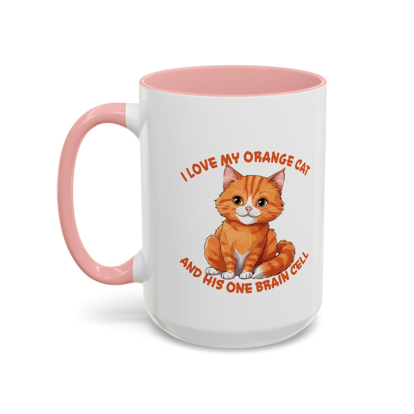 Orange Cat Charm: One Brain Cell Wonder Accent Coffee Mug (11, 15oz)