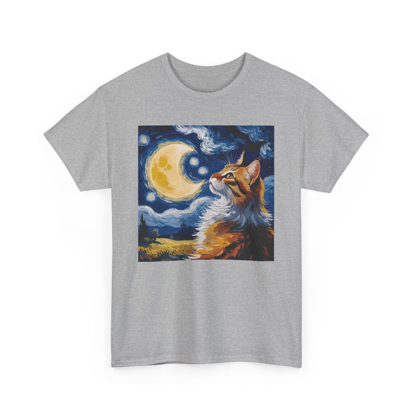 Celestial Feline: Starry Night Dreamscape Tee