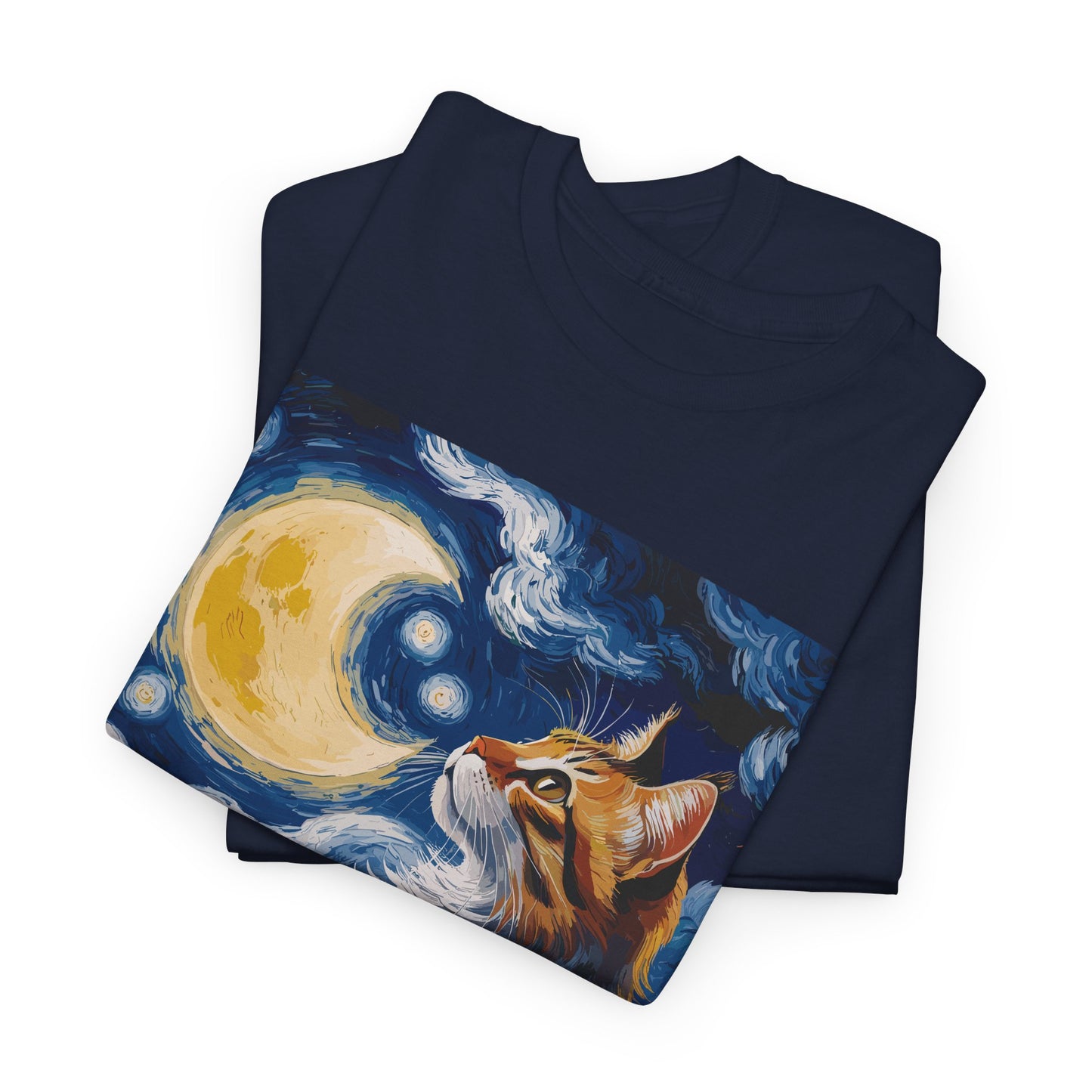 Celestial Feline: Starry Night Dreamscape Tee