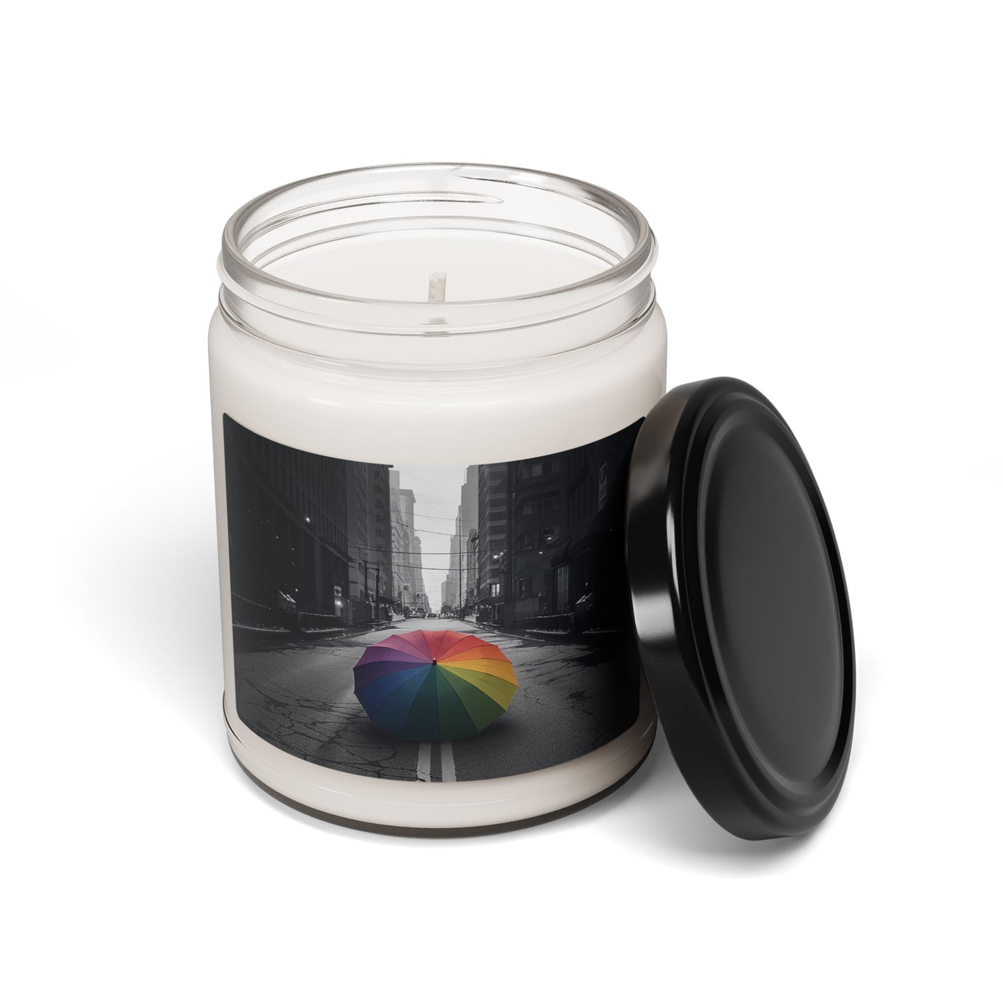 Soy Candle - Rainbow Umbrella of Hope Design