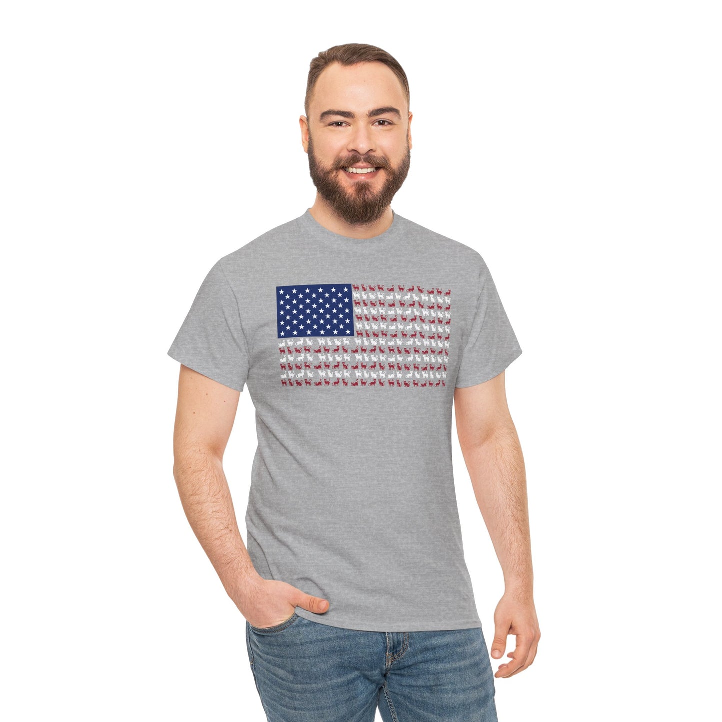 Cat American Flag Unisex Tee