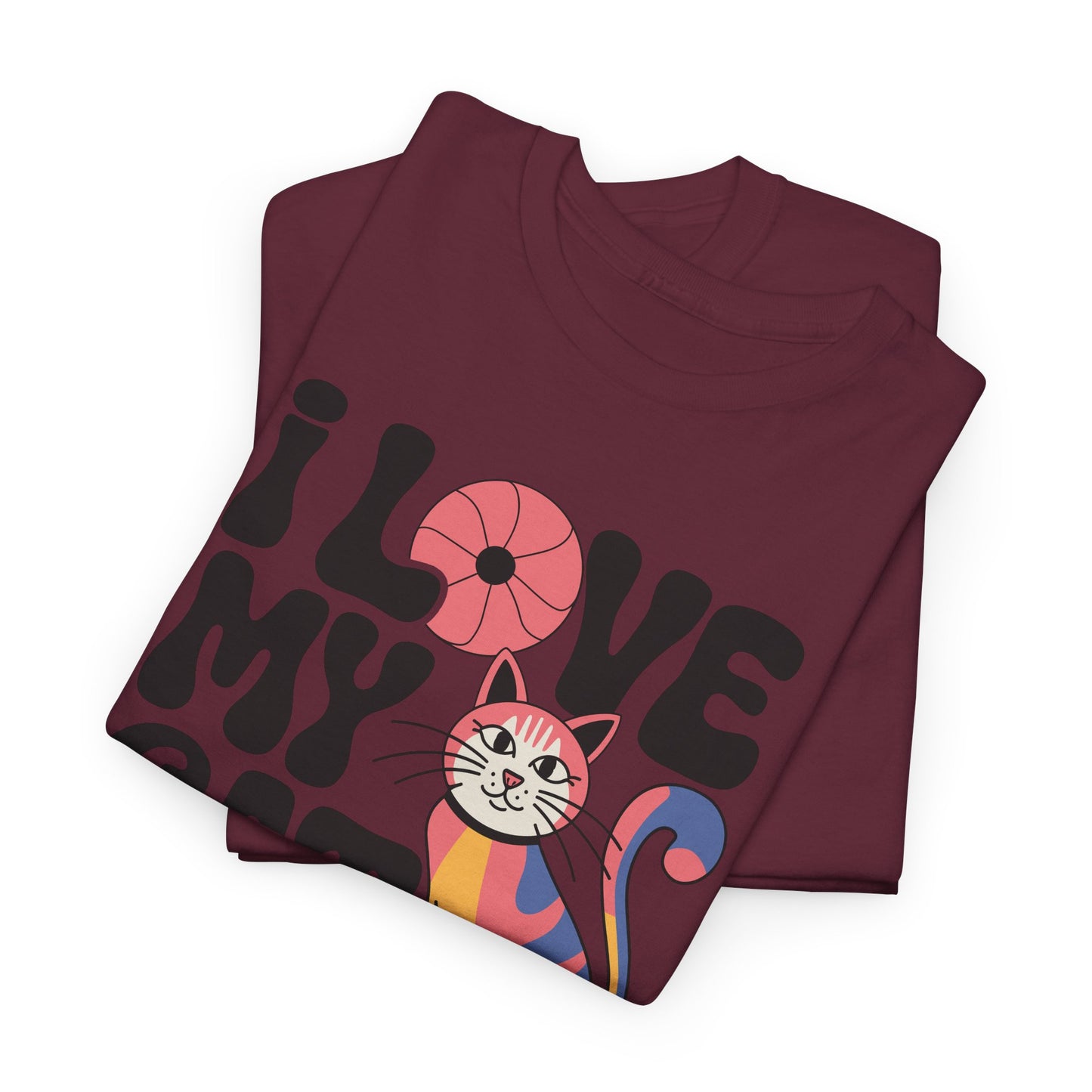 Groovy Love: 1970s Psychedelic Cat Tee