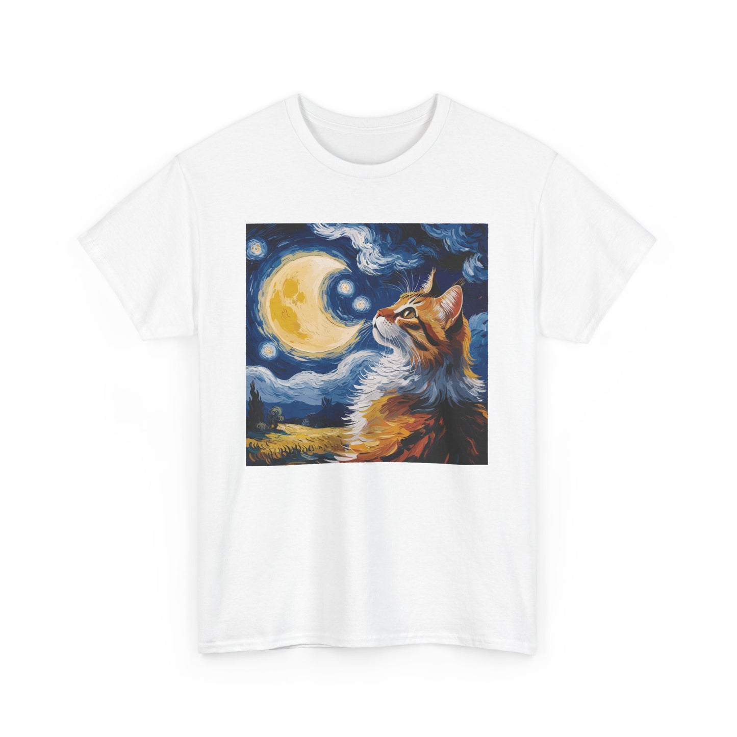 Celestial Feline: Starry Night Dreamscape Tee