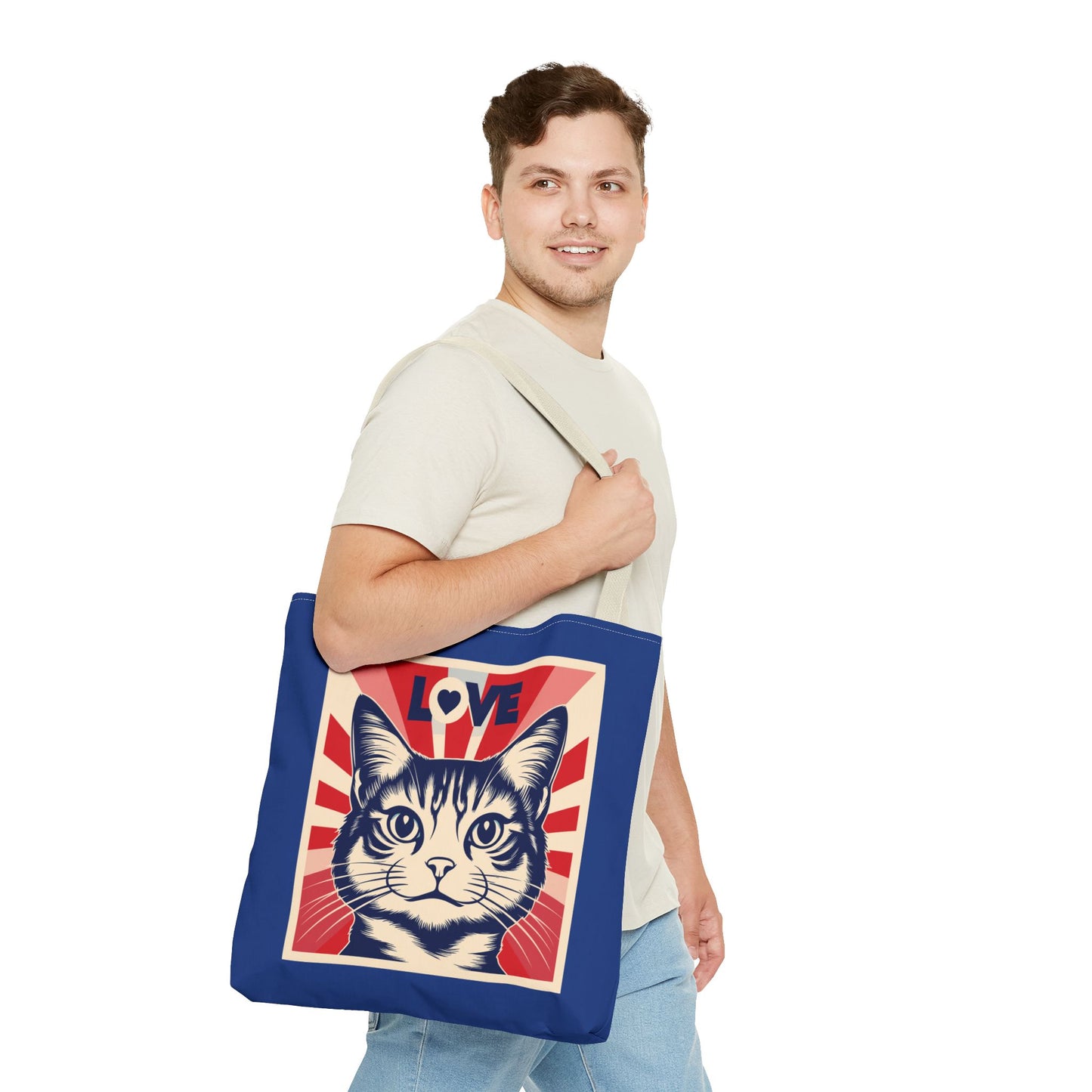 Retro Feline Love Tote Bag