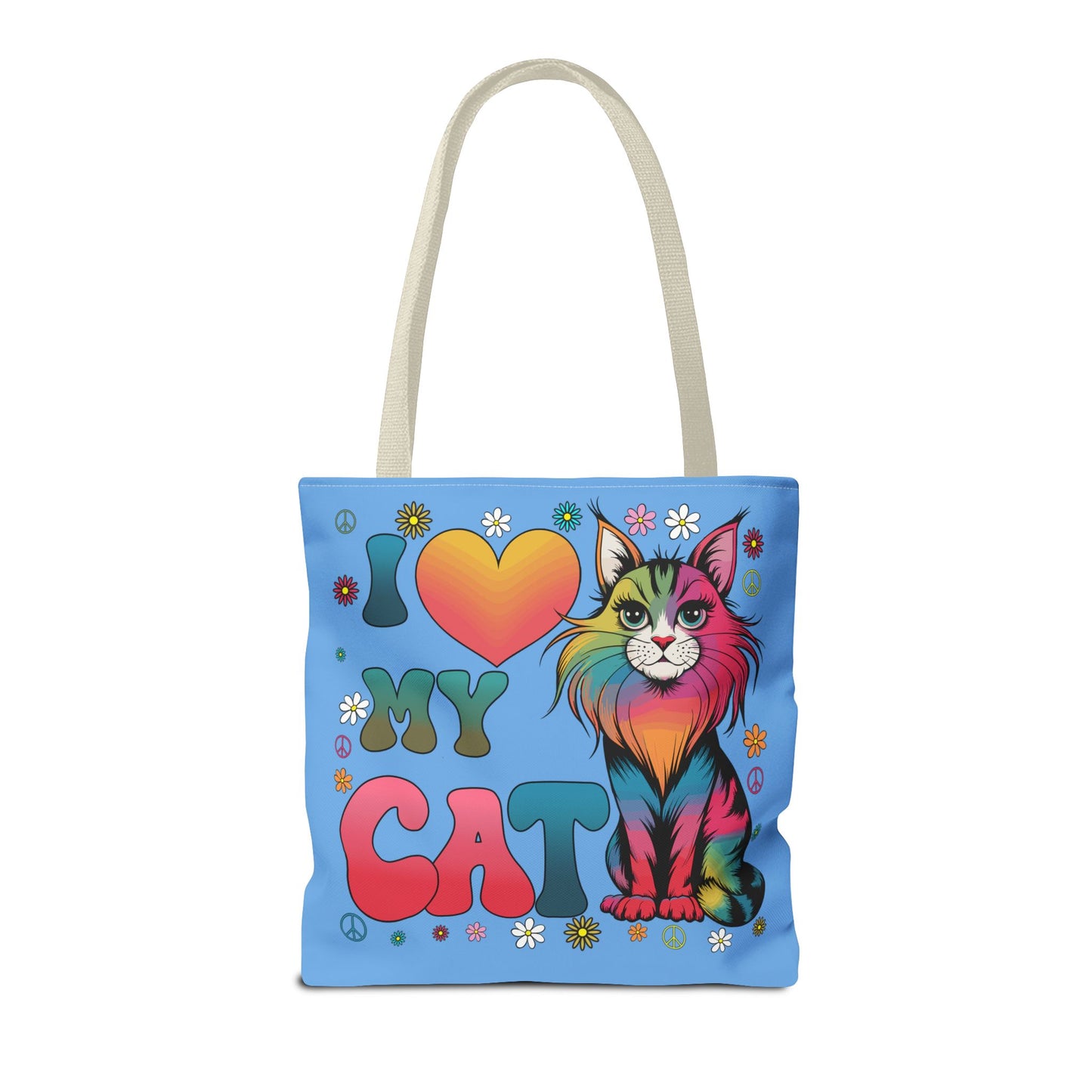 Cat Lover Groovy Tote Bag