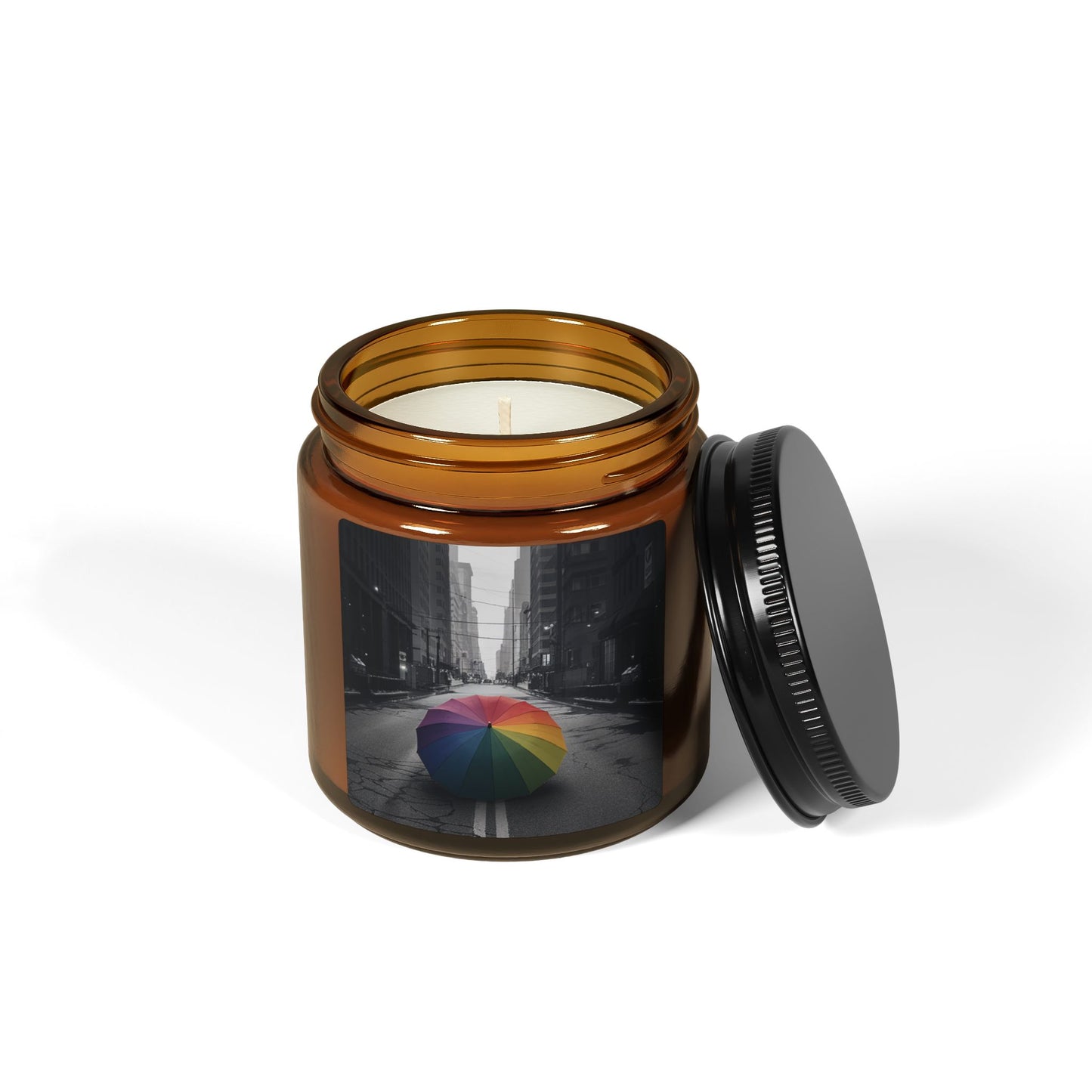 Soy Candle - Rainbow Umbrella of Hope Design