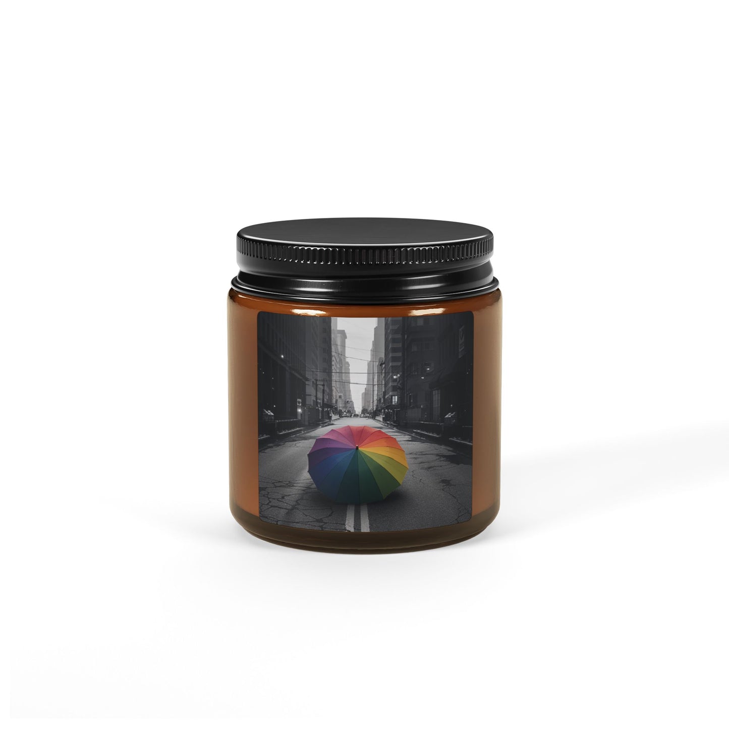 Soy Candle - Rainbow Umbrella of Hope Design