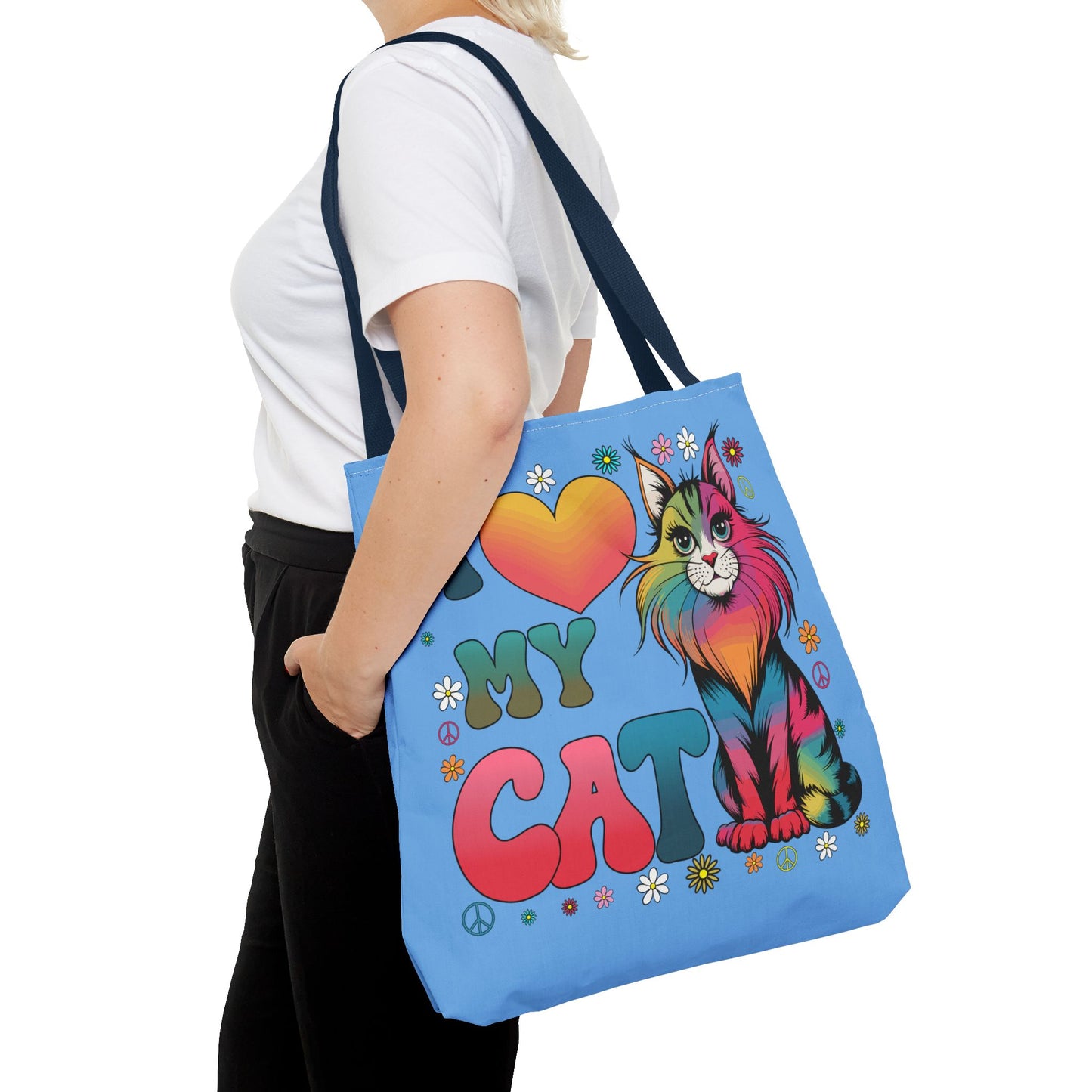 Cat Lover Groovy Tote Bag