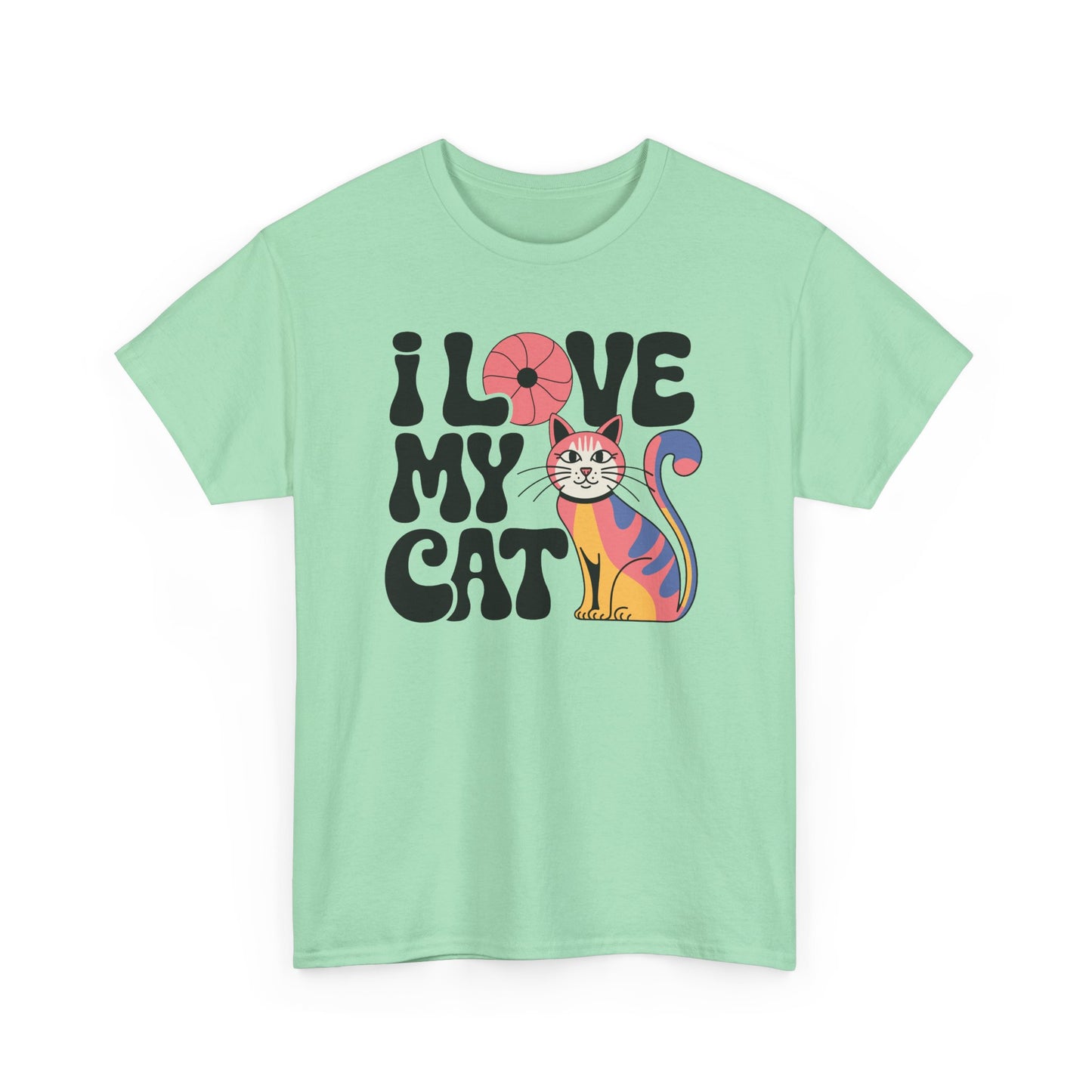 Groovy Love: 1970s Psychedelic Cat Tee