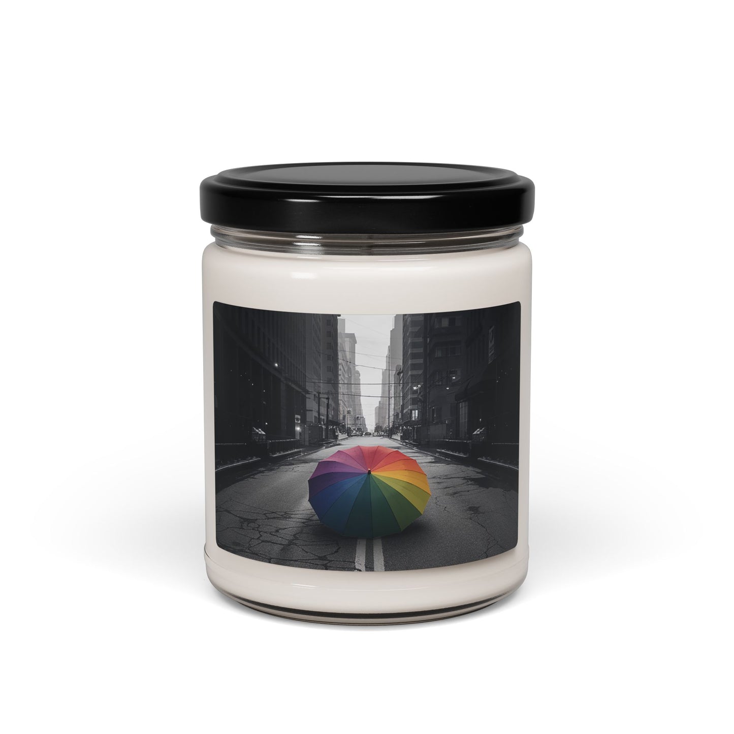 Soy Candle - Rainbow Umbrella of Hope Design