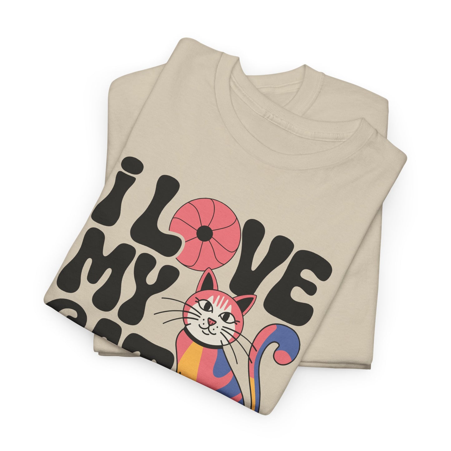 Groovy Love: 1970s Psychedelic Cat Tee