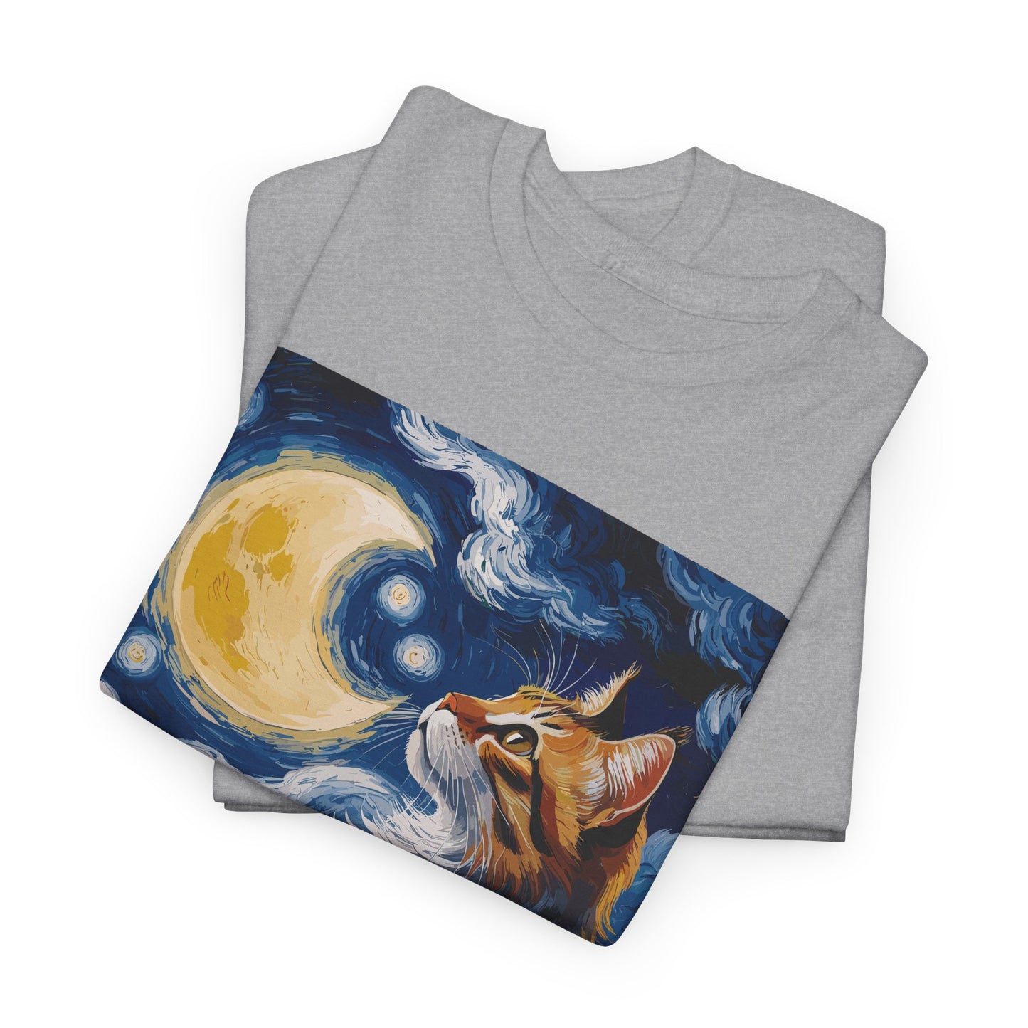 Celestial Feline: Starry Night Dreamscape Tee