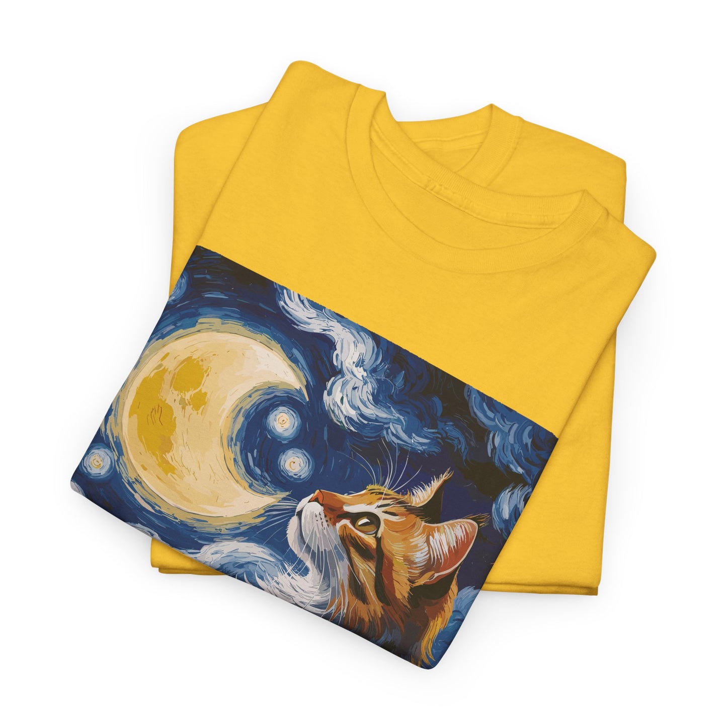 Celestial Feline: Starry Night Dreamscape Tee