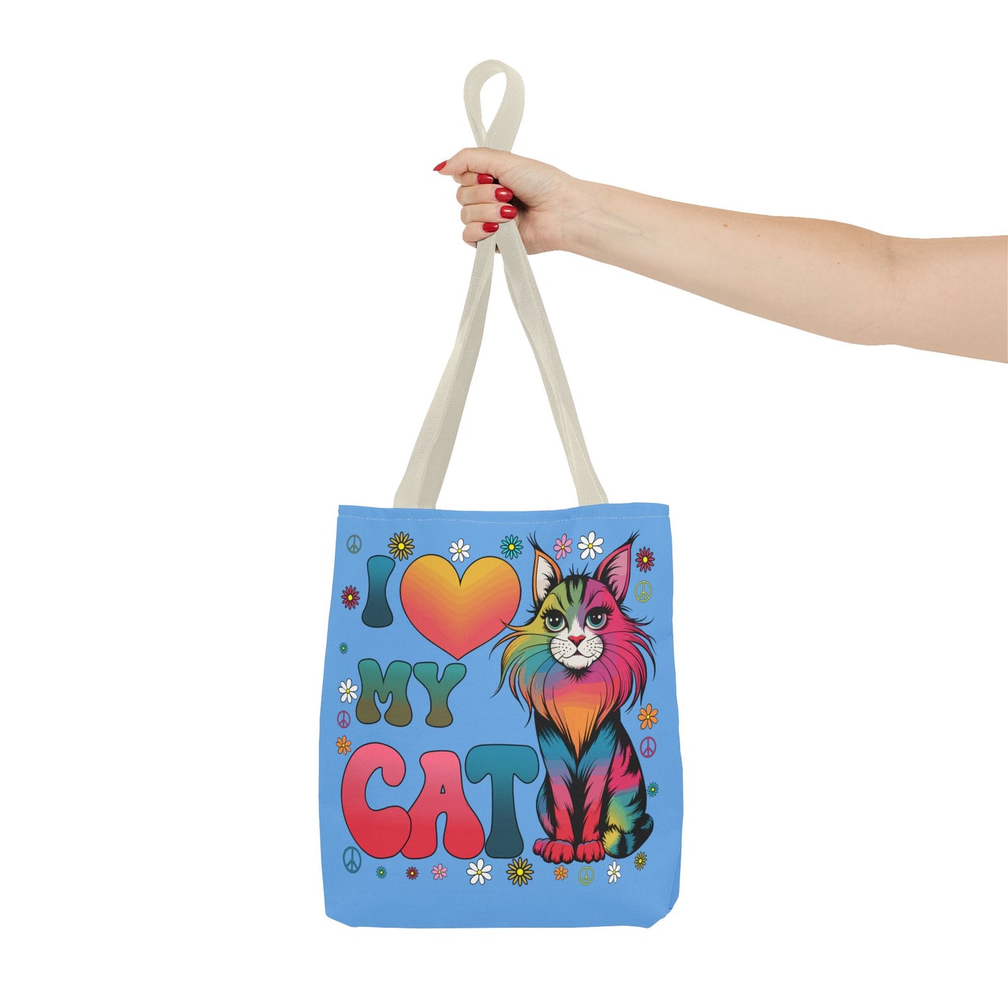 Cat Lover Groovy Tote Bag