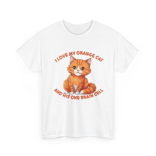 Orange Cat Charm: One Brain Cell Wonder Tee