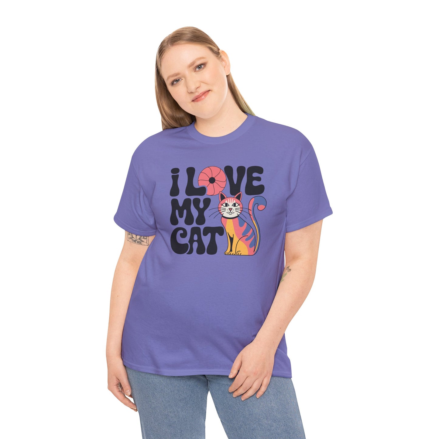 Groovy Love: 1970s Psychedelic Cat Tee