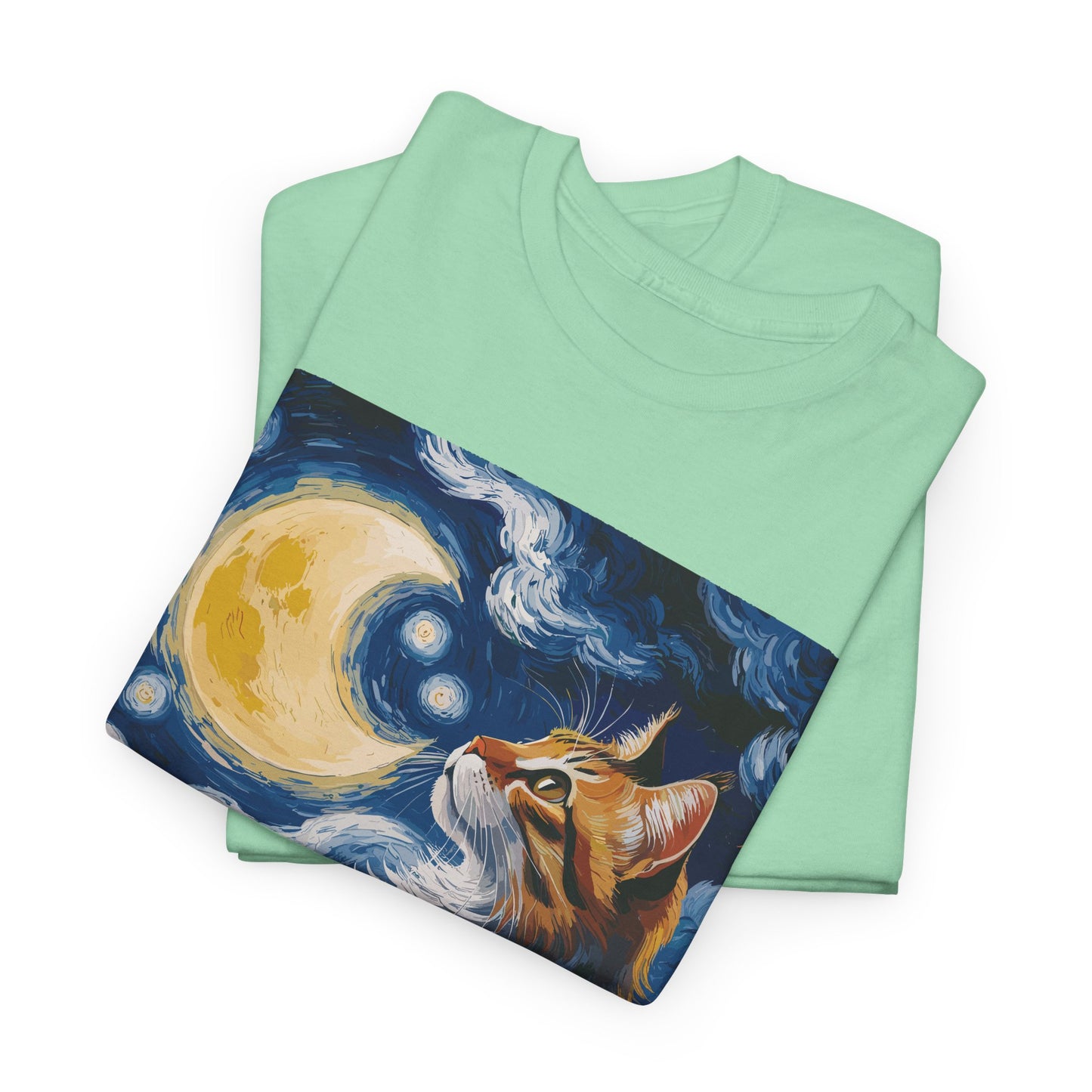 Celestial Feline: Starry Night Dreamscape Tee