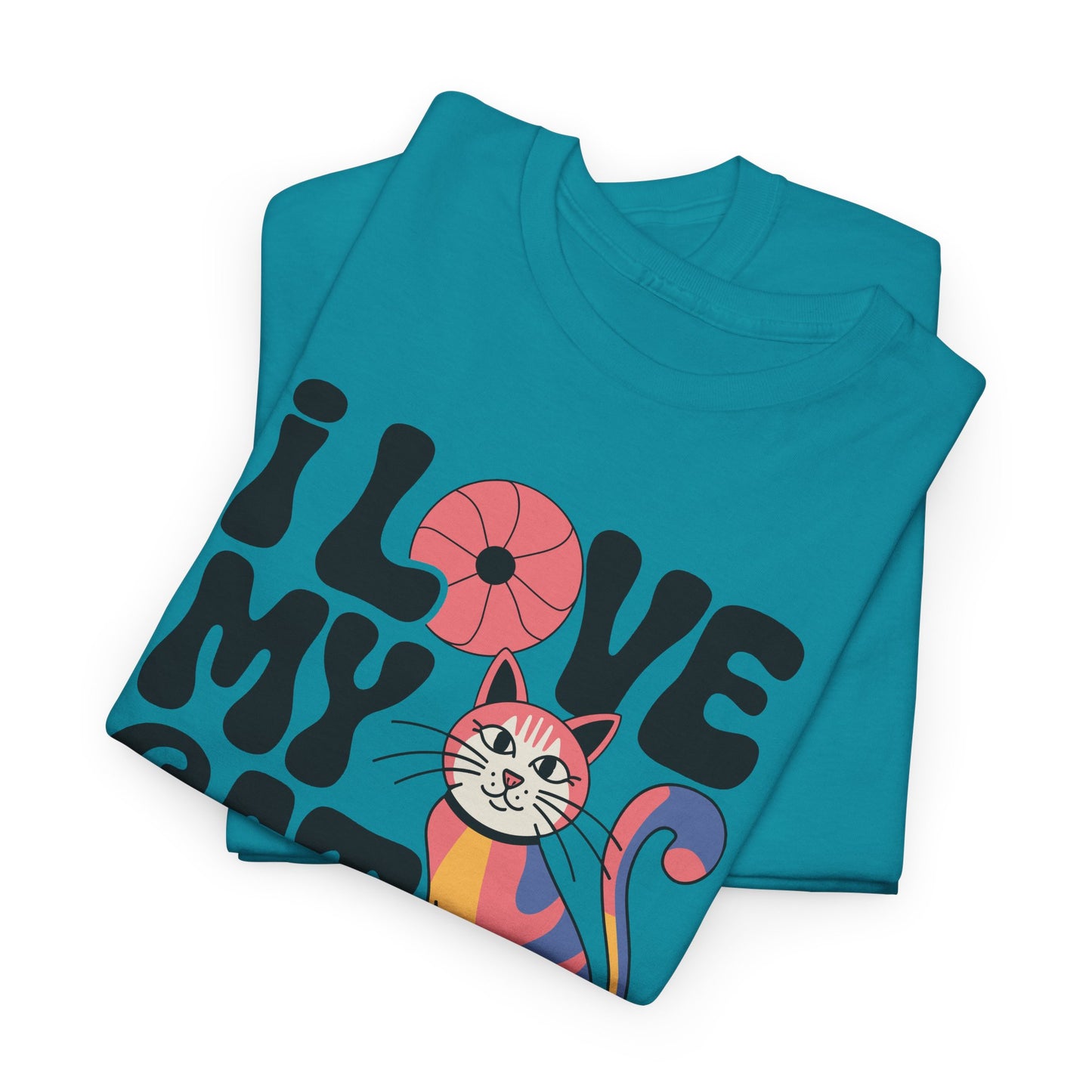 Groovy Love: 1970s Psychedelic Cat Tee