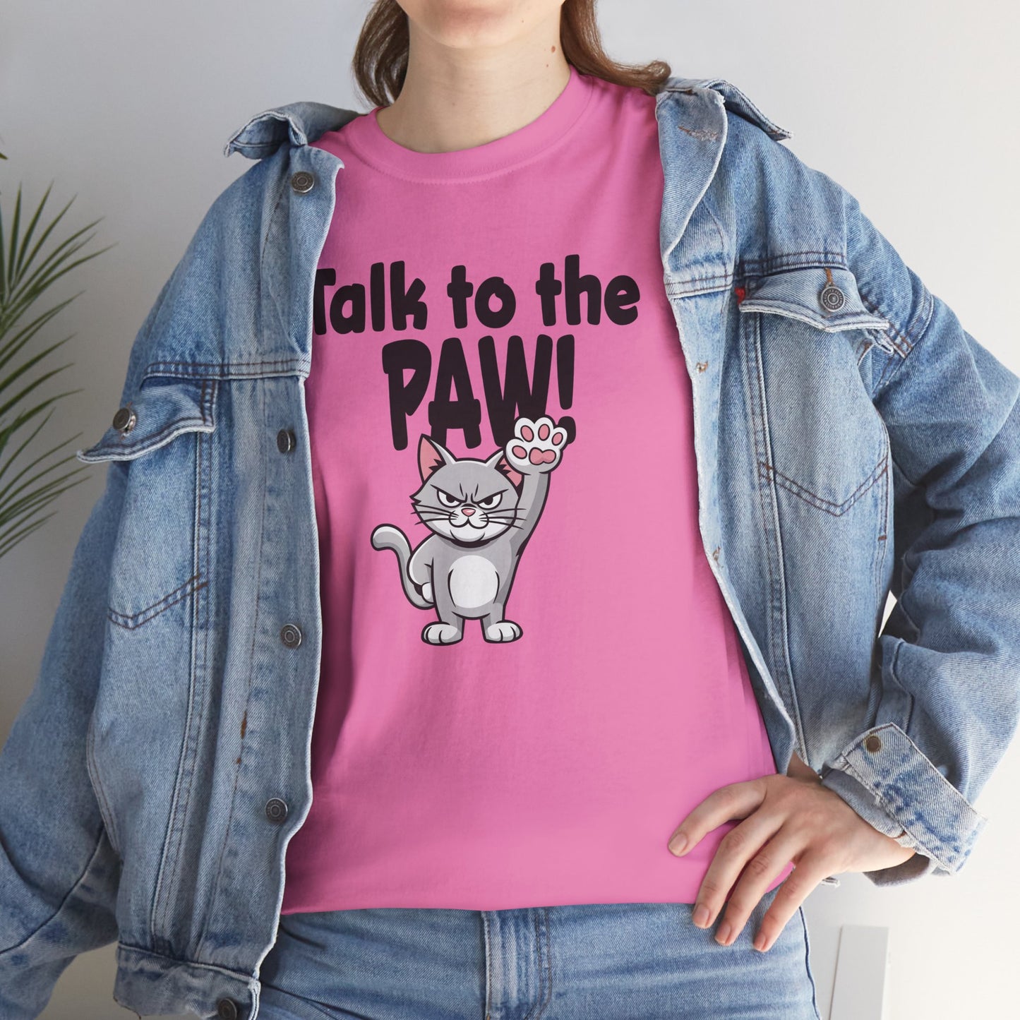 Defiant Cat Attitude-Talk to The Paw Humor Shirt