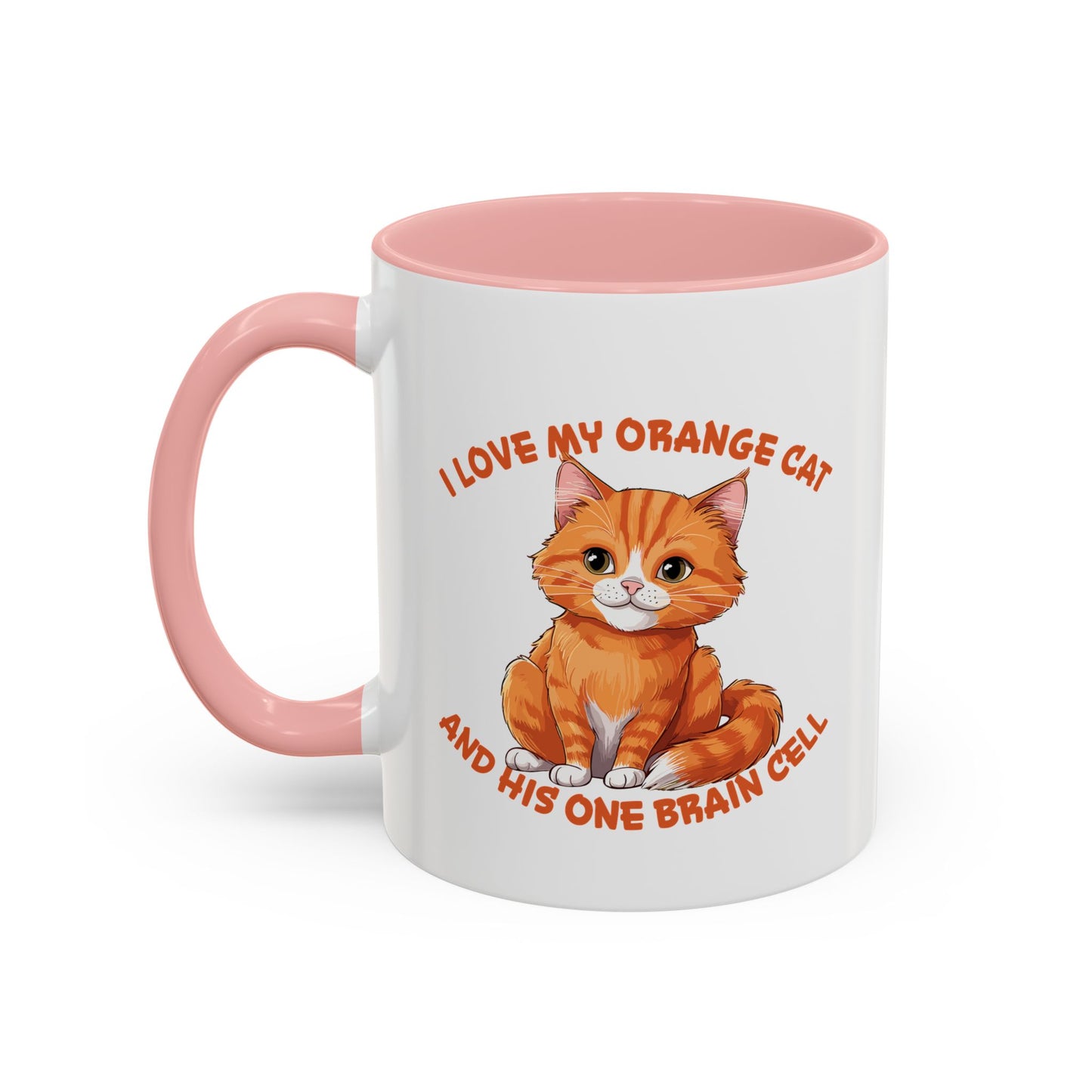 Orange Cat Charm: One Brain Cell Wonder Accent Coffee Mug (11, 15oz)