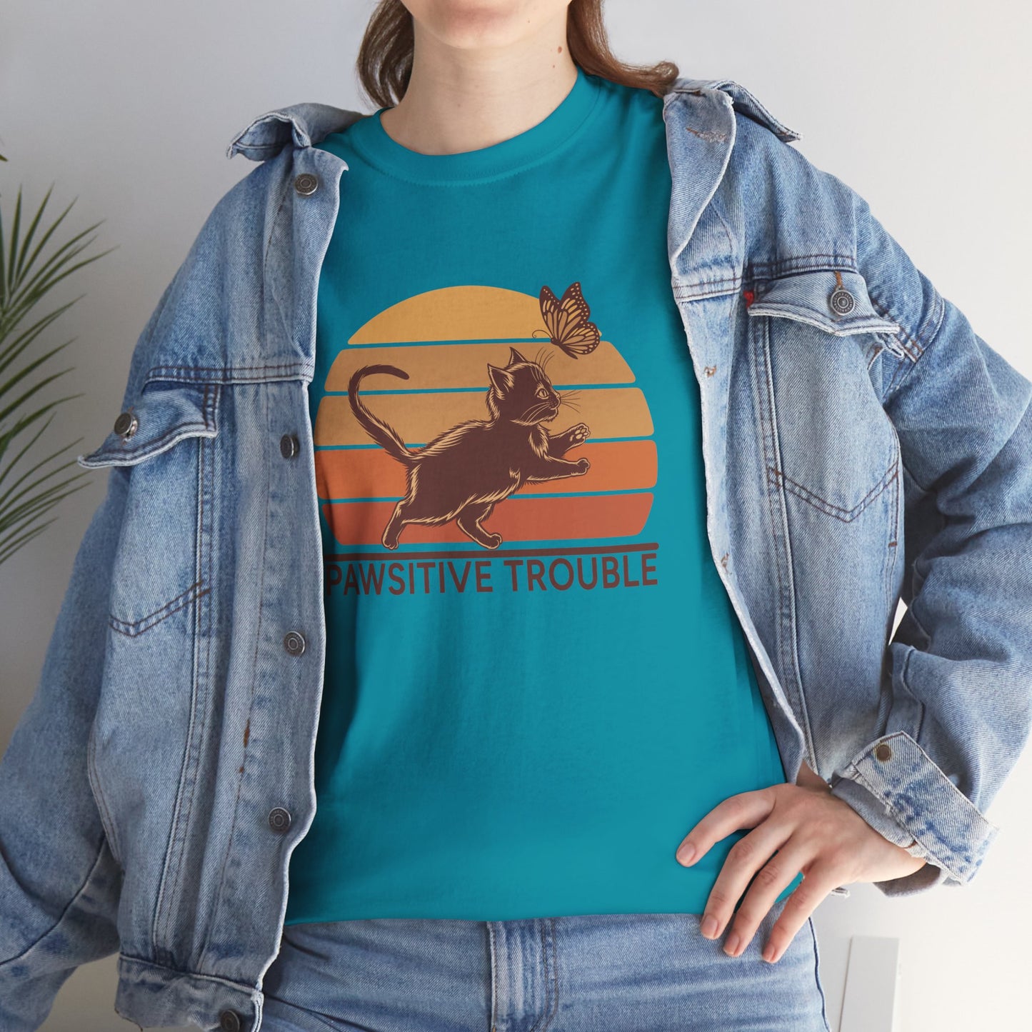 Pawsitive Trouble Sunset Kitten Tee