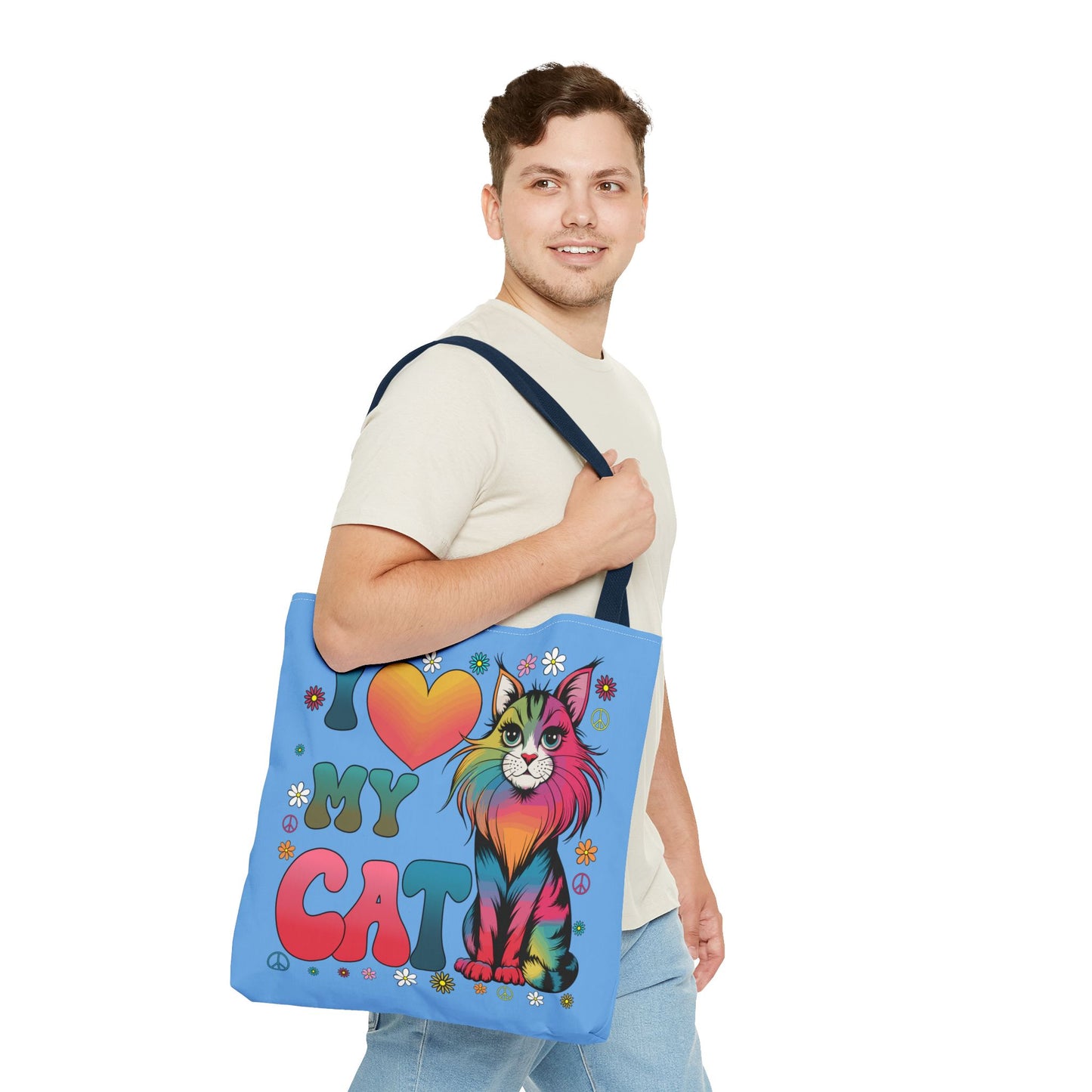 Cat Lover Groovy Tote Bag