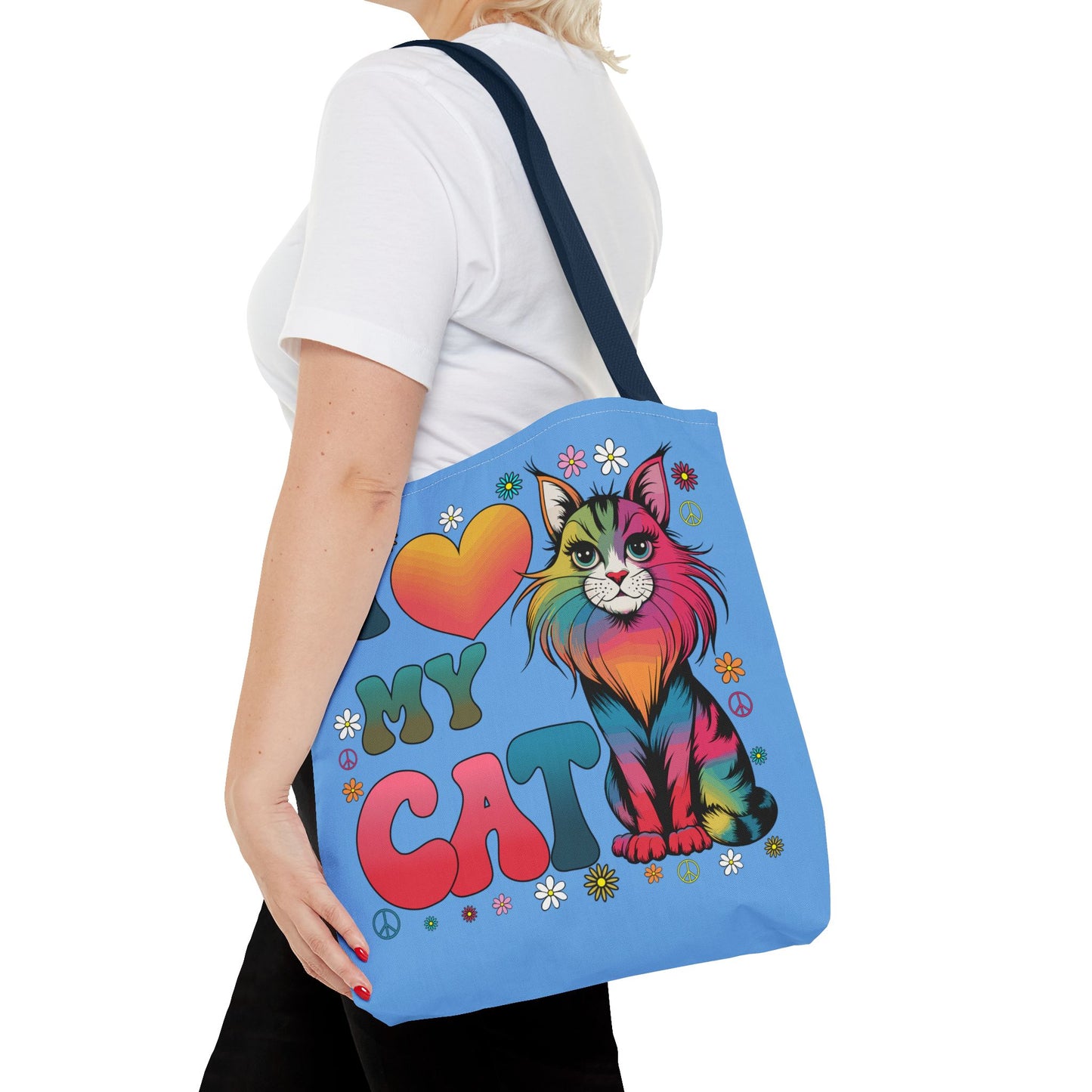 Cat Lover Groovy Tote Bag