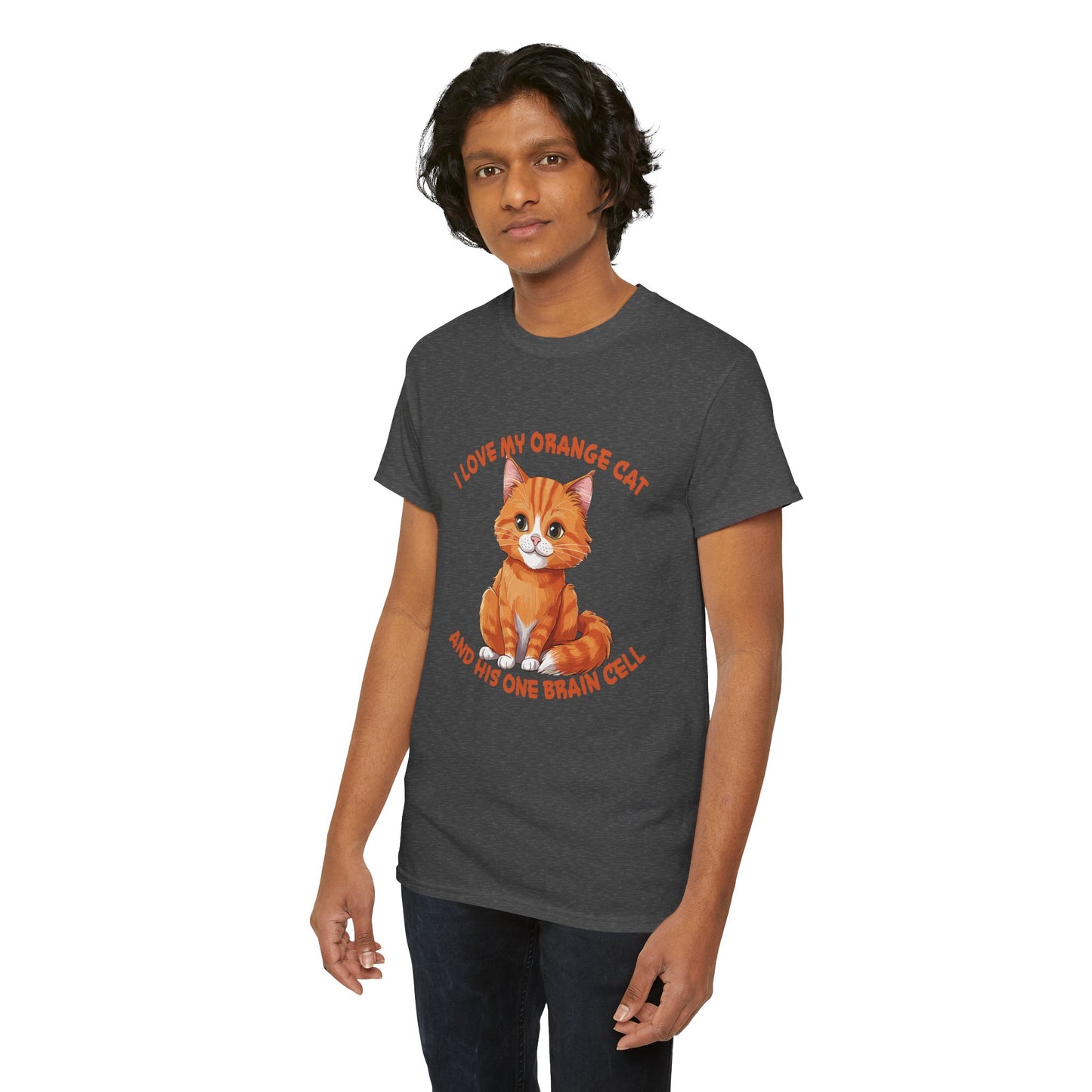 Orange Cat Charm: One Brain Cell Wonder Tee