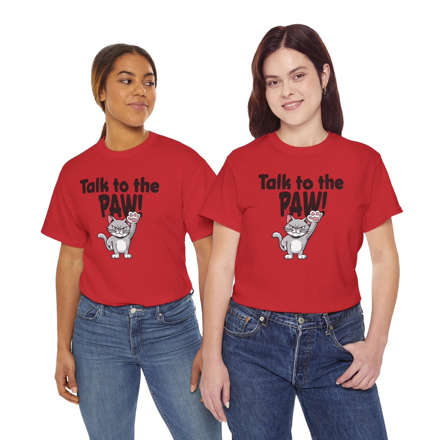 Defiant Cat Attitude-Talk to The Paw Humor Shirt