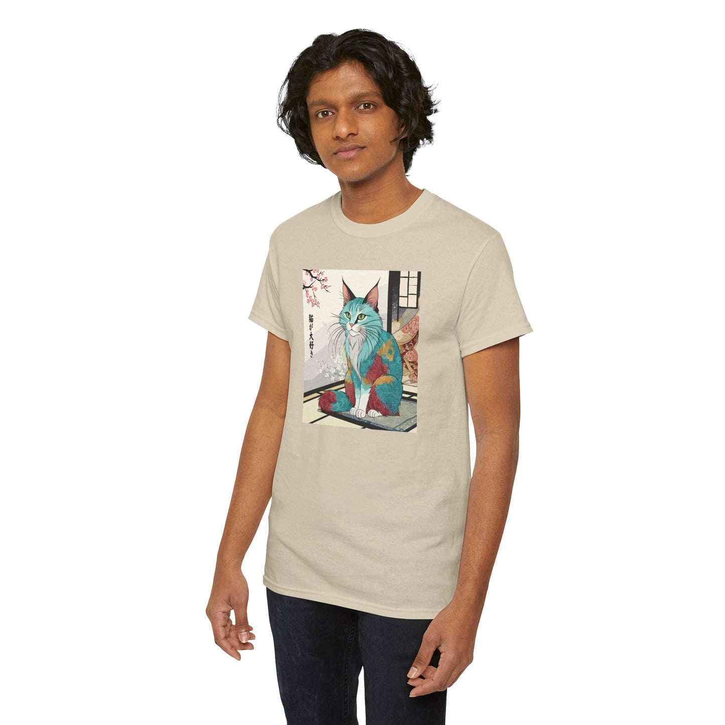 Cat Illustration Unisex Tee - Love Cats Japanese Design