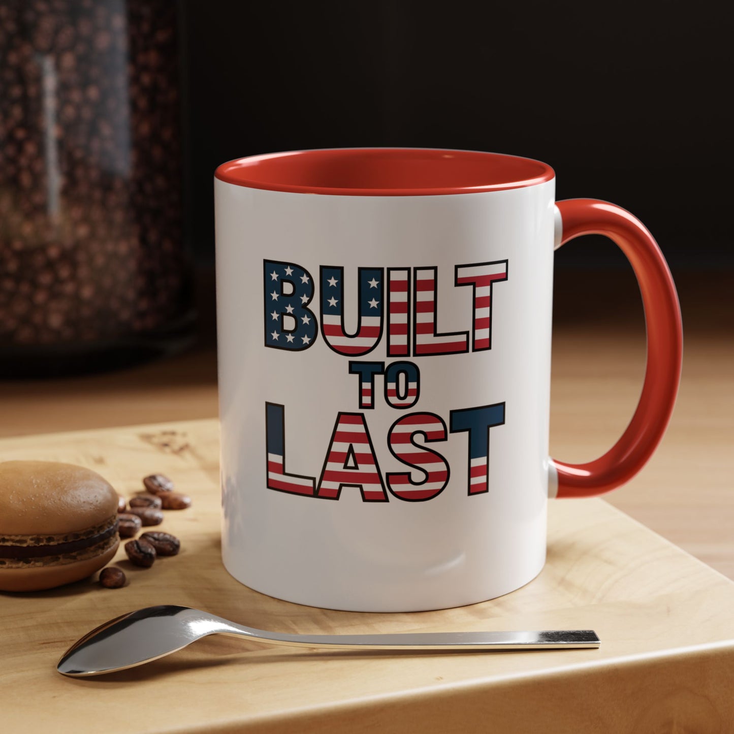 Mug - Patriotic 'Built to Last' American Flag Design