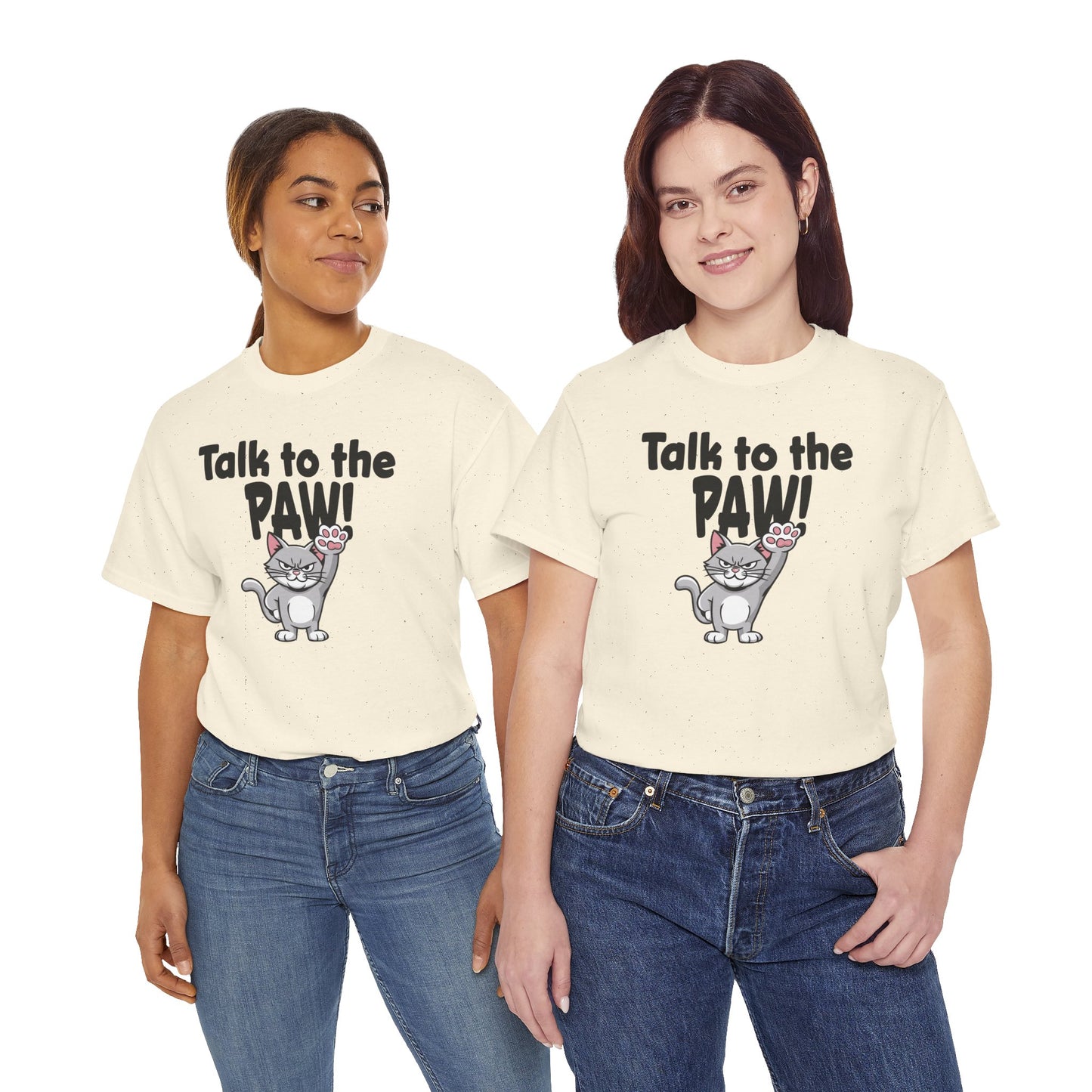 Defiant Cat Attitude-Talk to The Paw Humor Shirt