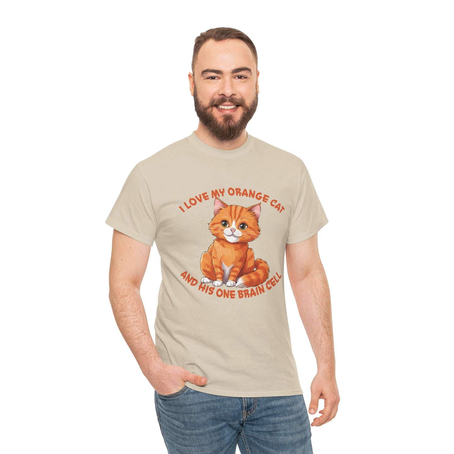 Orange Cat Charm: One Brain Cell Wonder Tee