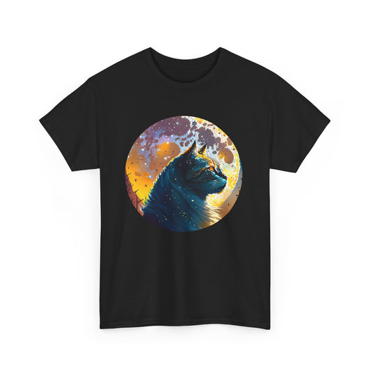 Mystical Black Cat: Enchanted Moonlit Night Tee