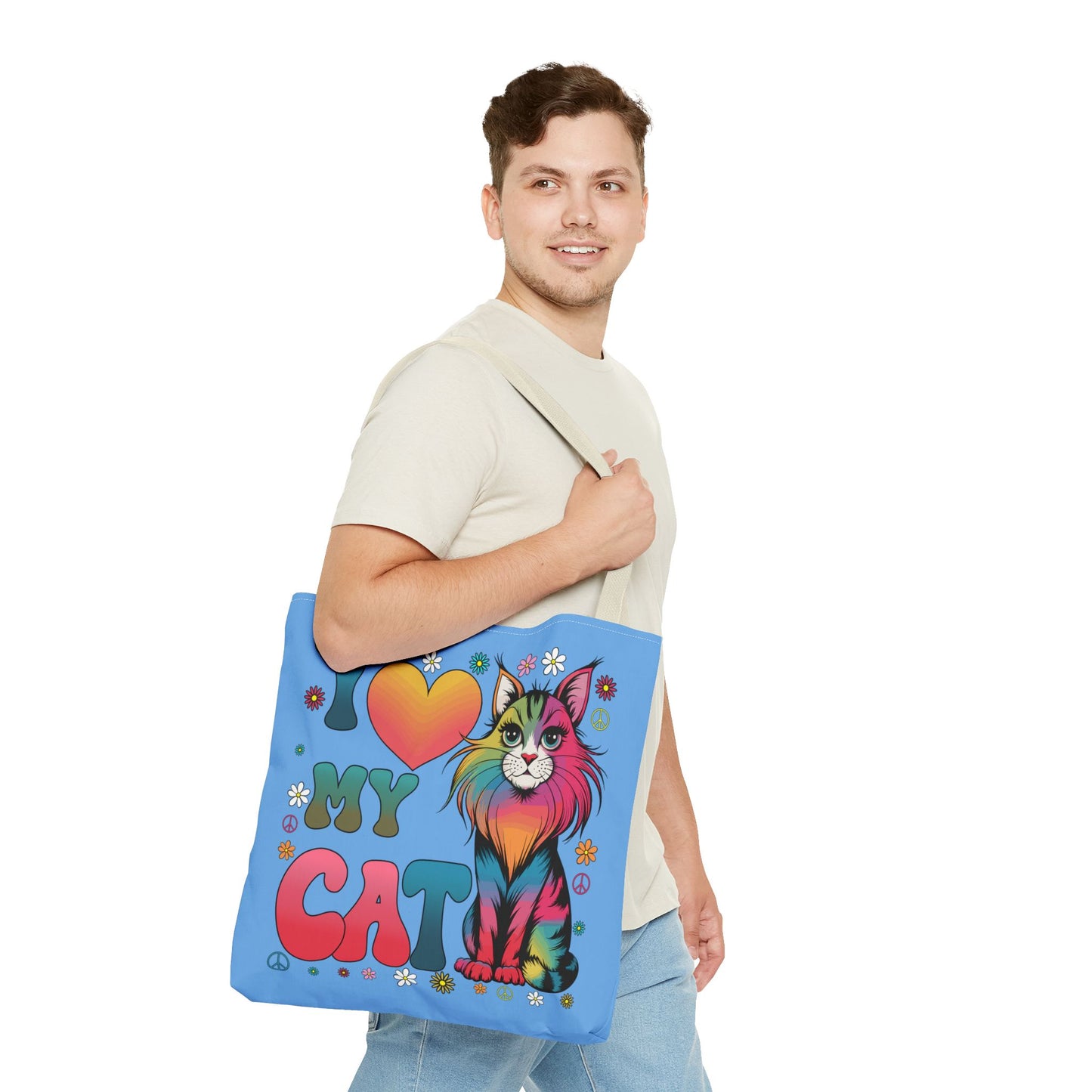 Cat Lover Groovy Tote Bag