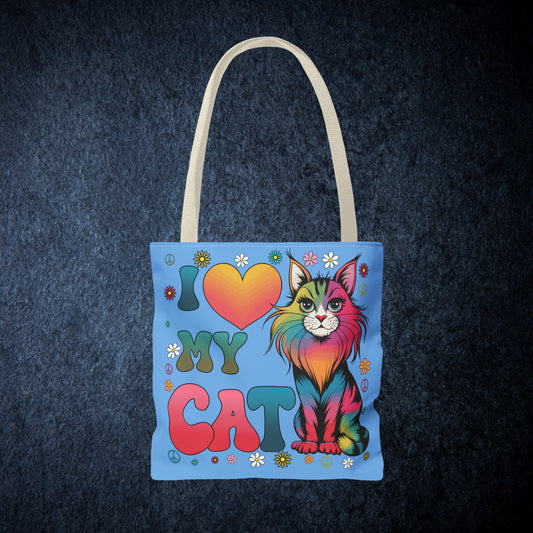 Cat Lover Groovy Tote Bag