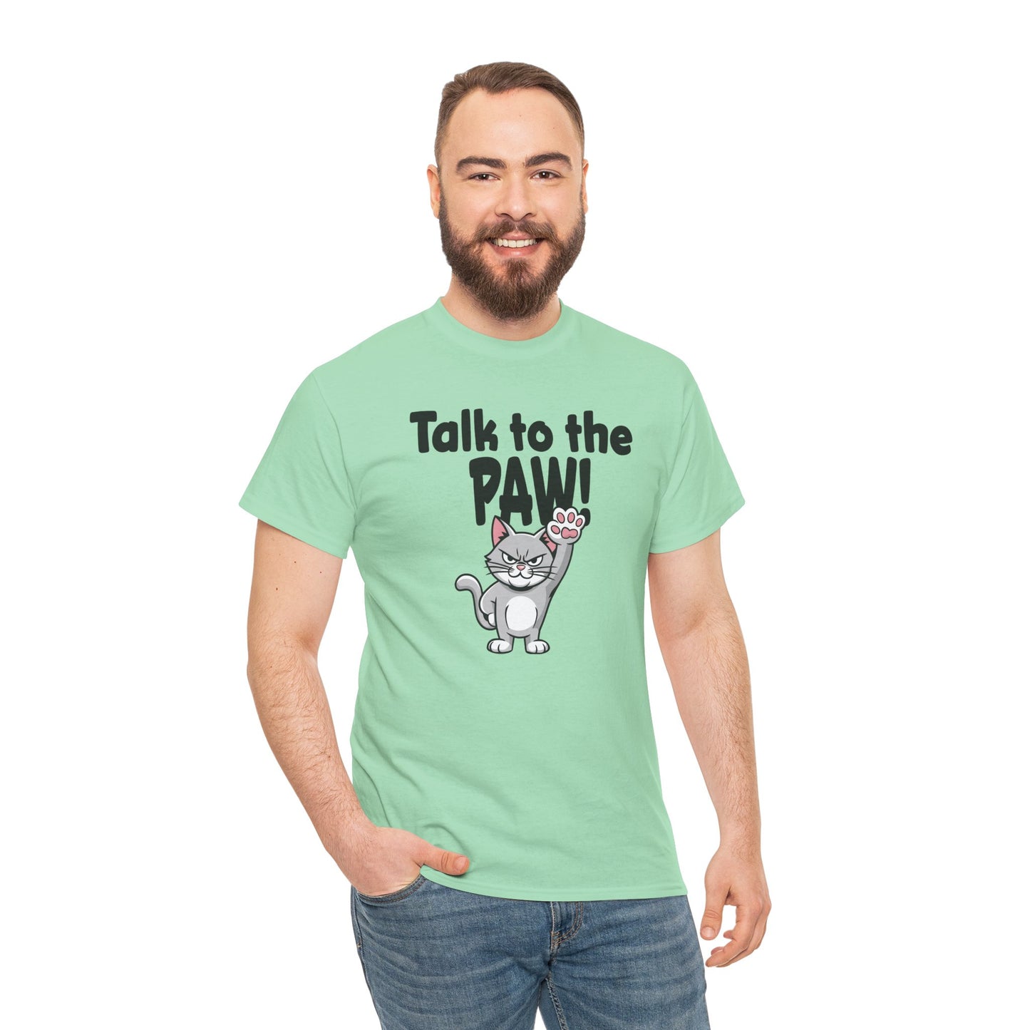 Defiant Cat Attitude-Talk to The Paw Humor Shirt