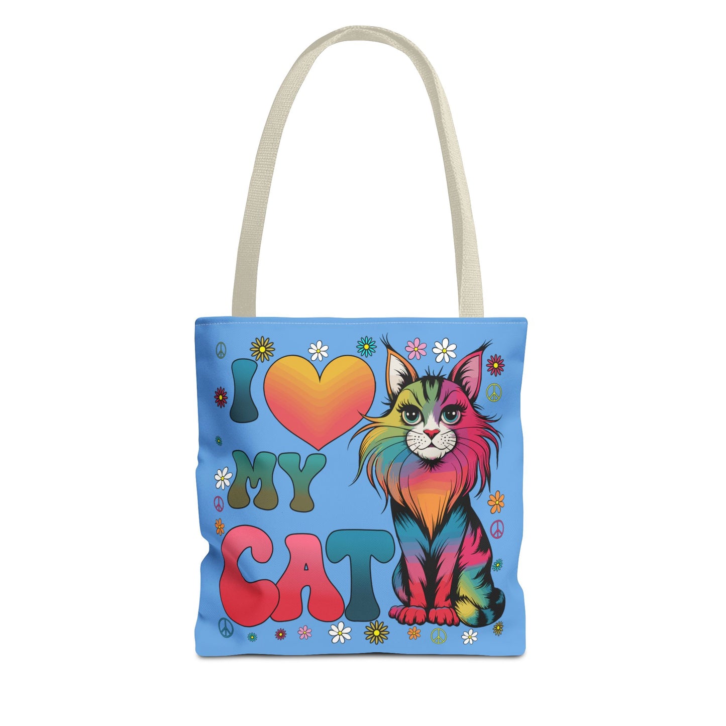 Cat Lover Groovy Tote Bag