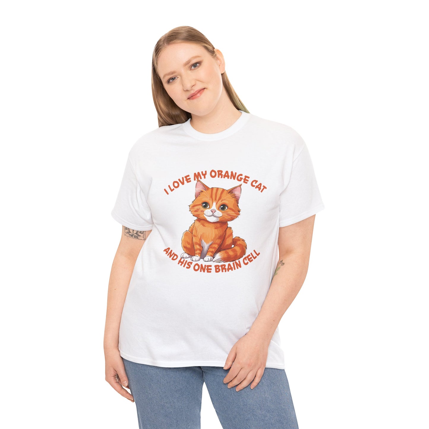 Orange Cat Charm: One Brain Cell Wonder Tee