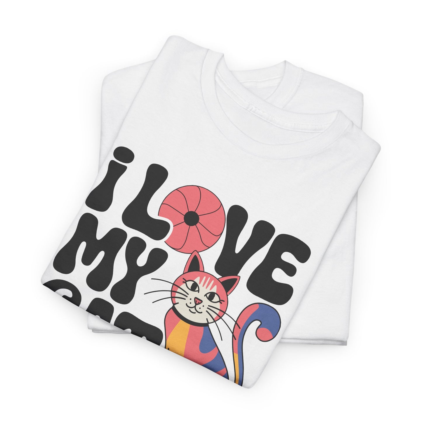 Groovy Love: 1970s Psychedelic Cat Tee