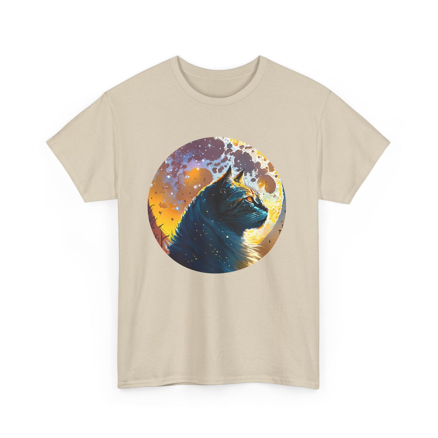 Mystical Black Cat: Enchanted Moonlit Night Tee