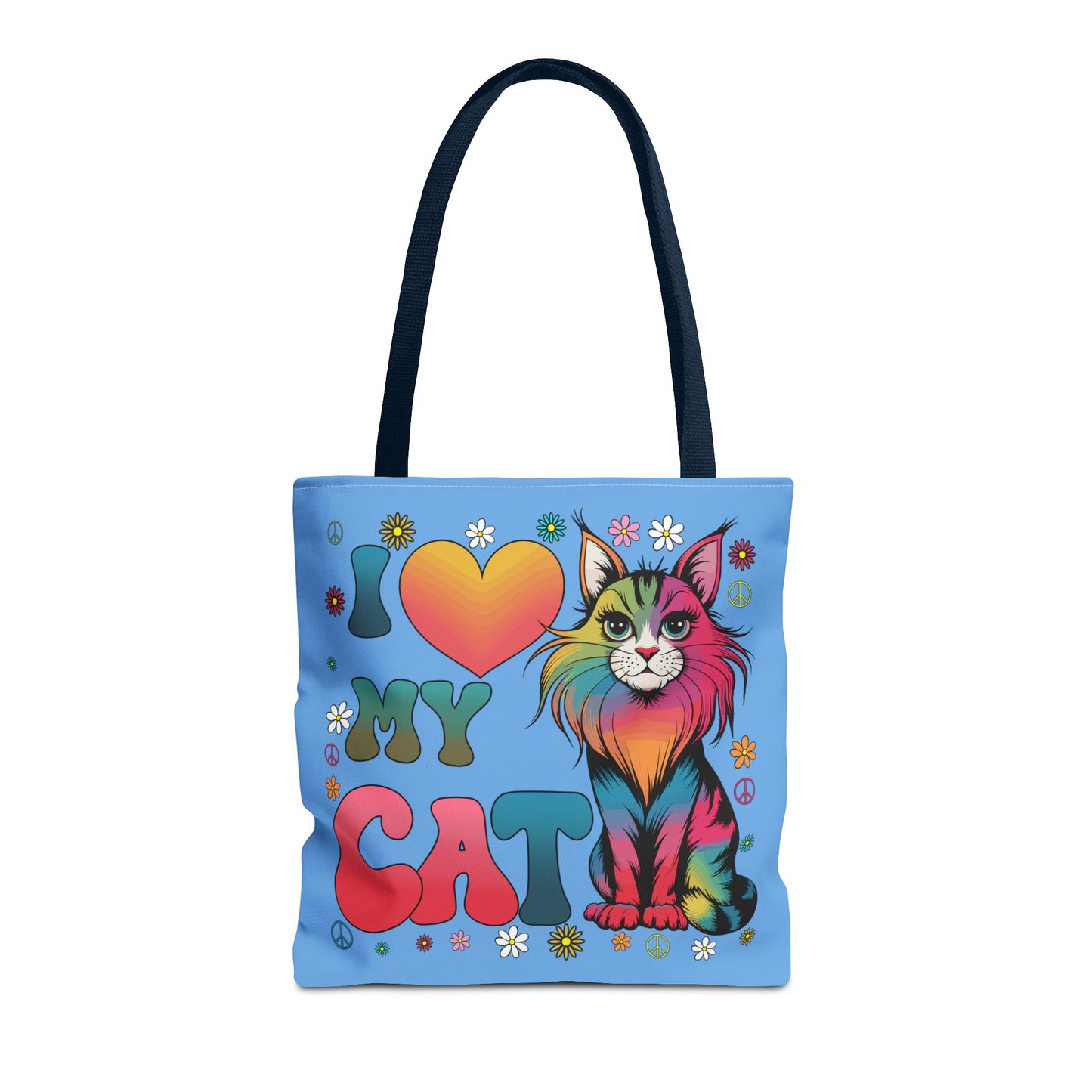 Cat Lover Groovy Tote Bag