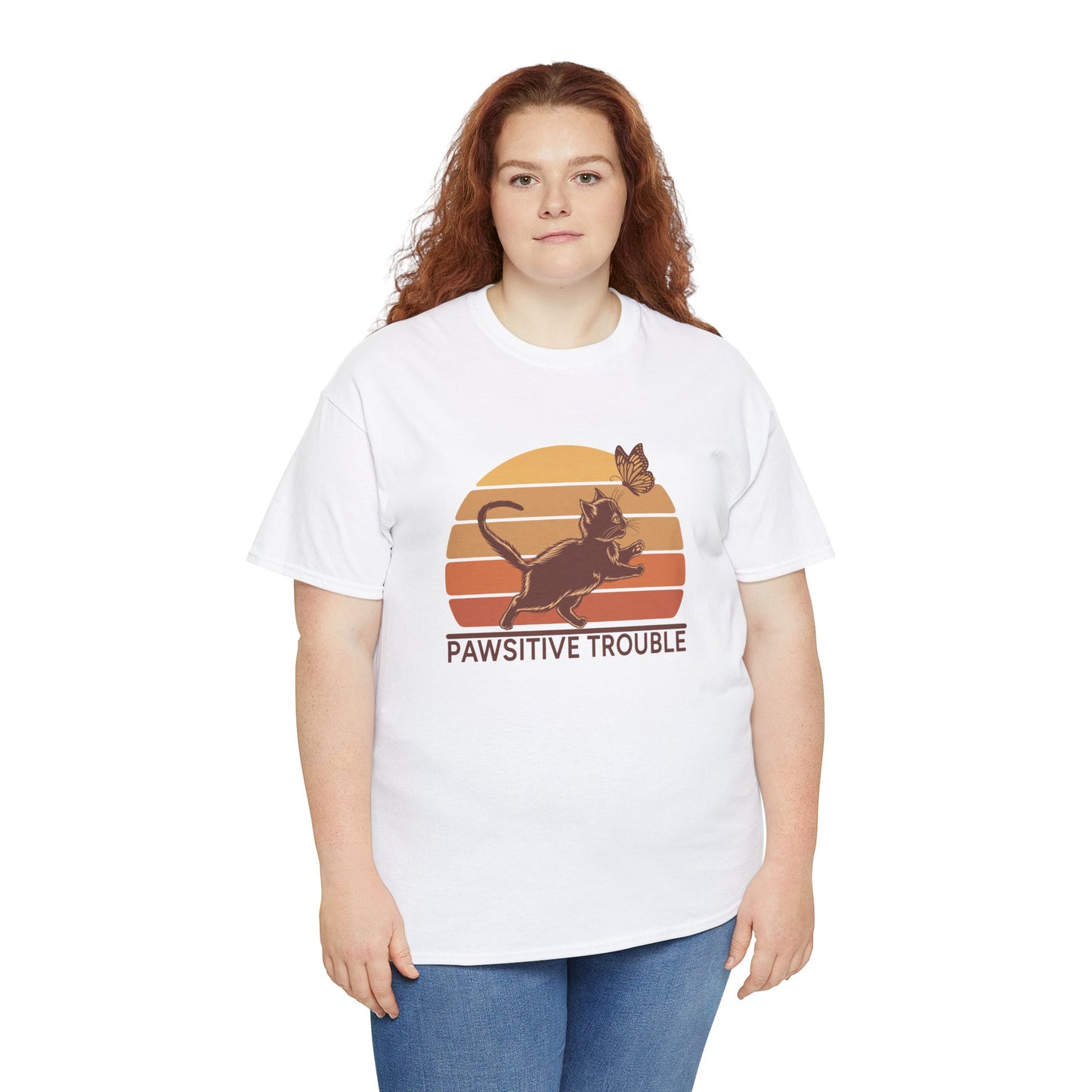 Pawsitive Trouble Sunset Kitten Tee