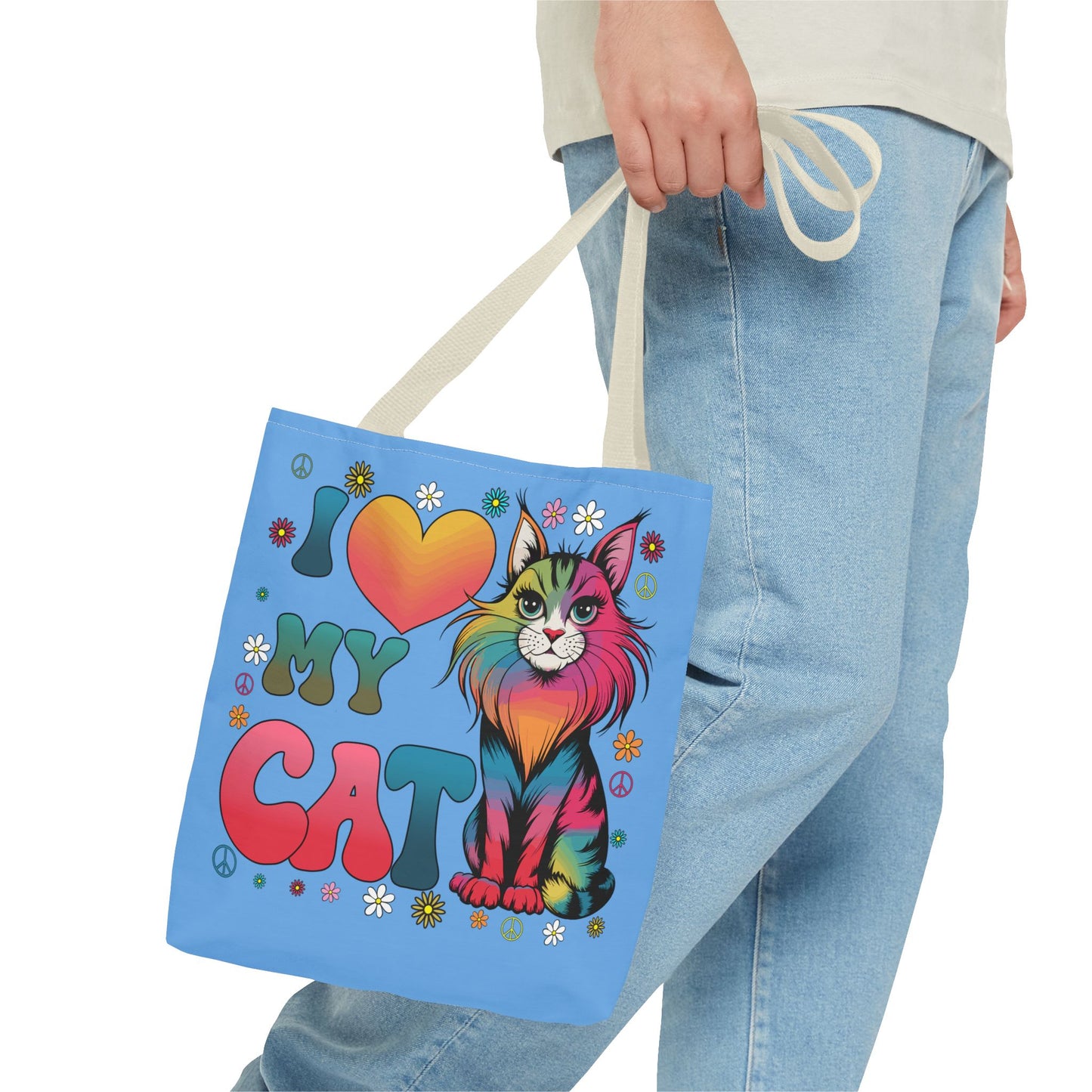 Cat Lover Groovy Tote Bag