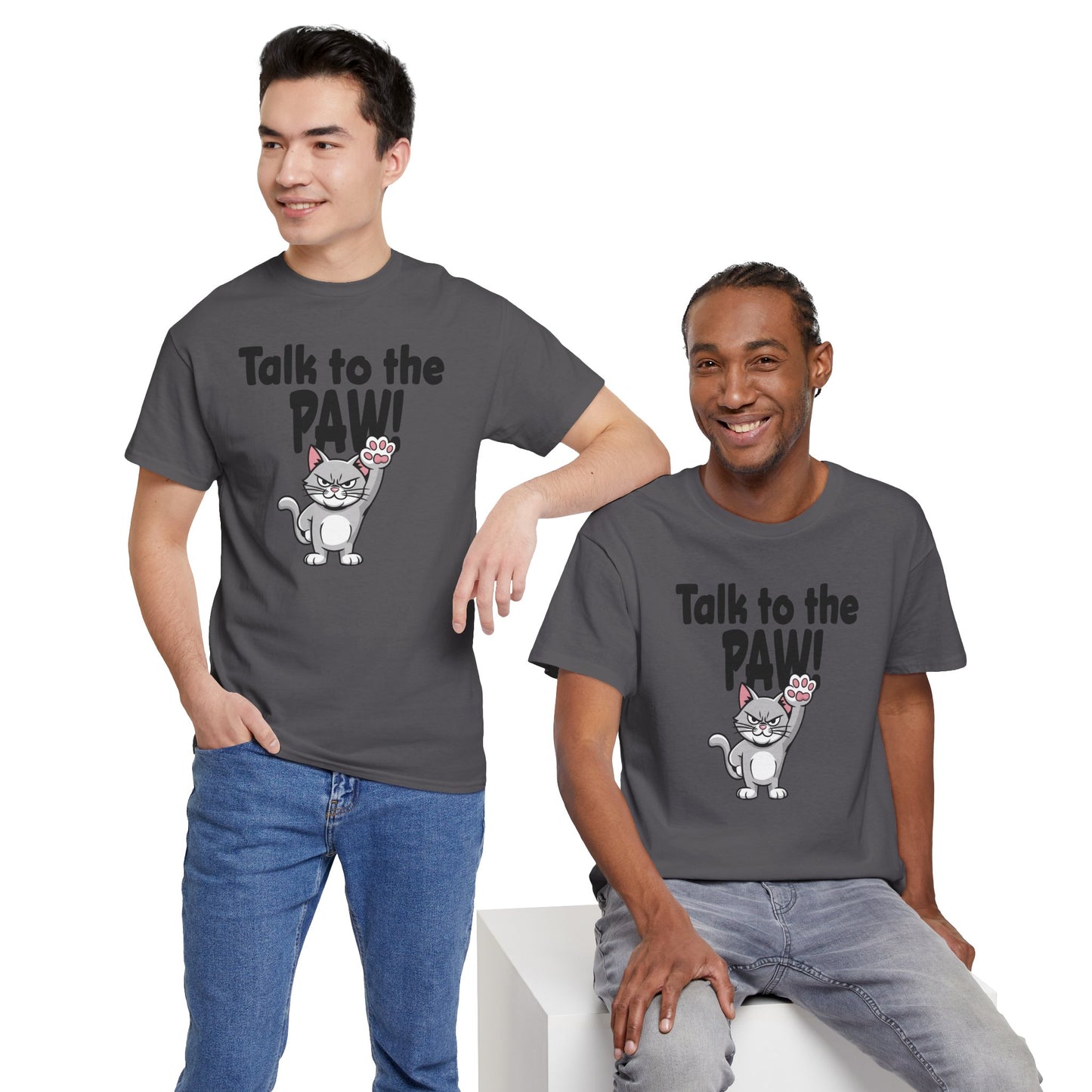 Defiant Cat Attitude-Talk to The Paw Humor Shirt