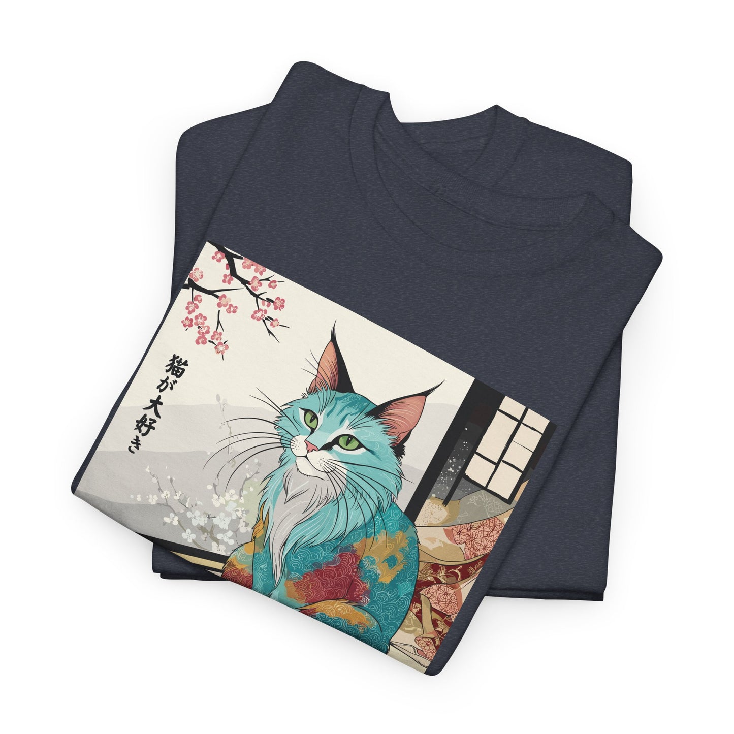 Cat Illustration Unisex Tee - Love Cats Japanese Design